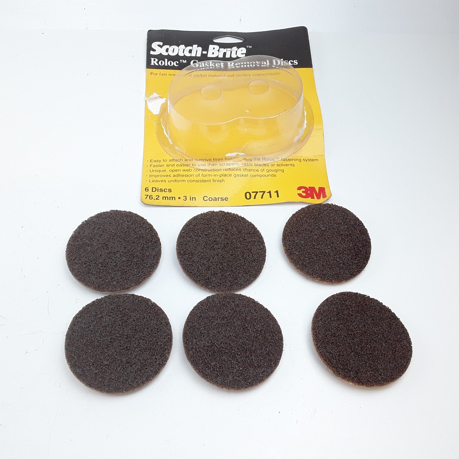 3M Scotch Brite 07711 Roloc Gasket Removal Disc 3in 6 Discs Heavy Duty