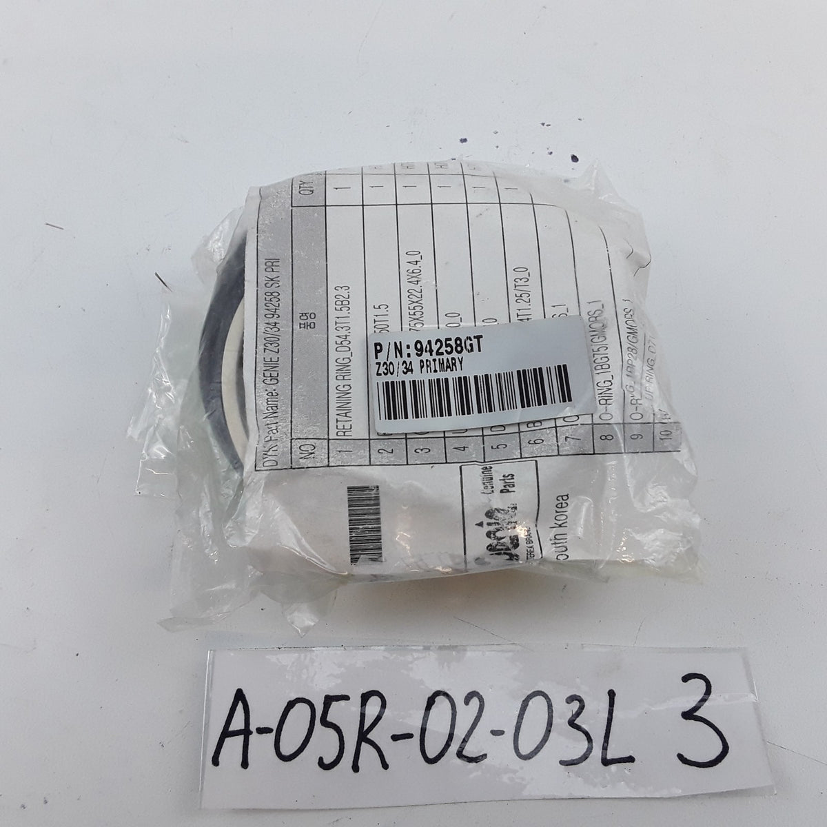 Genie Seal Kit - Hydraulic Cylinder 94258GT Z30/20N, Z34/22DC, Z34/22N
