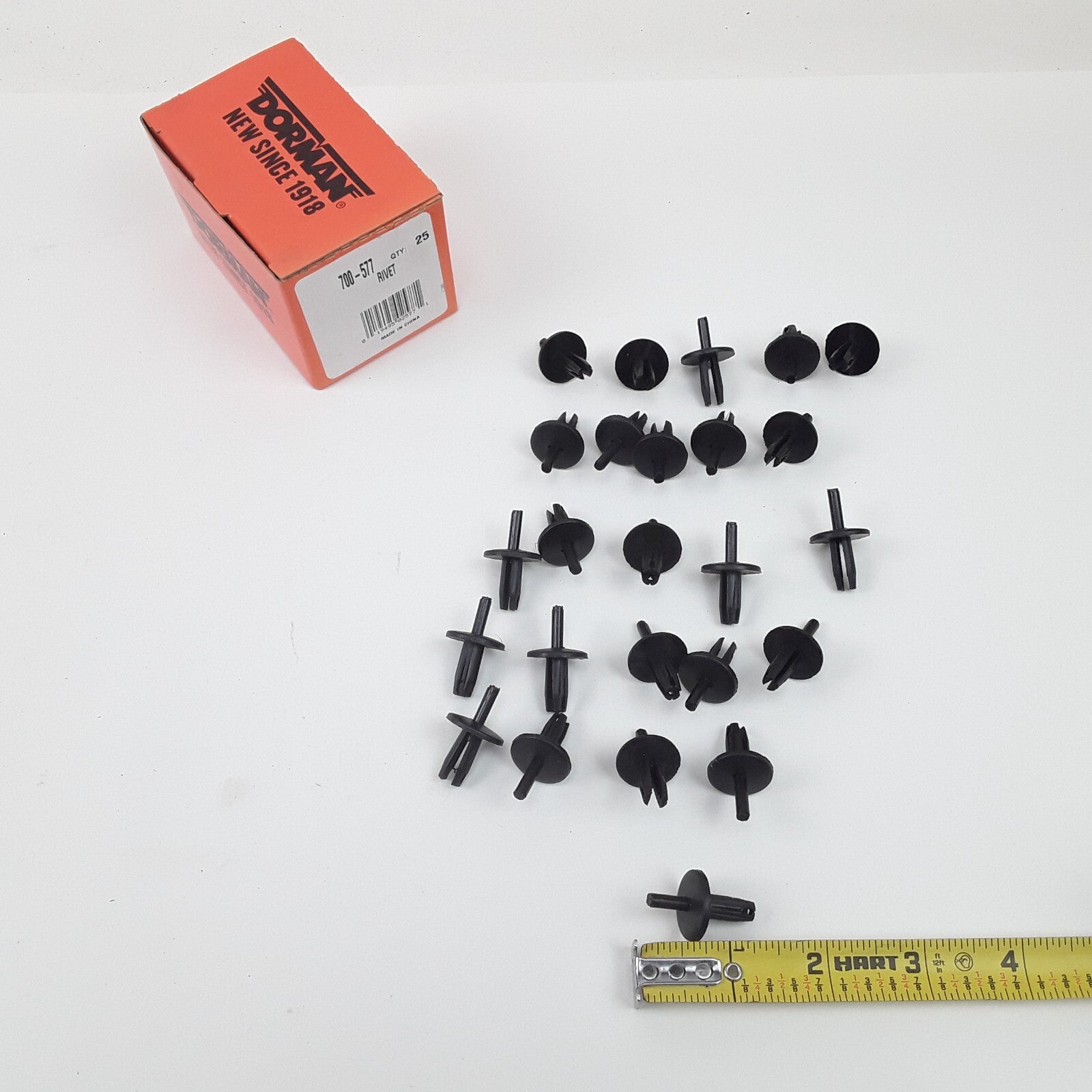 Car Rivet-Push In-Hole Diameter .250 In-Head Diameter .707 In-Length .635 In