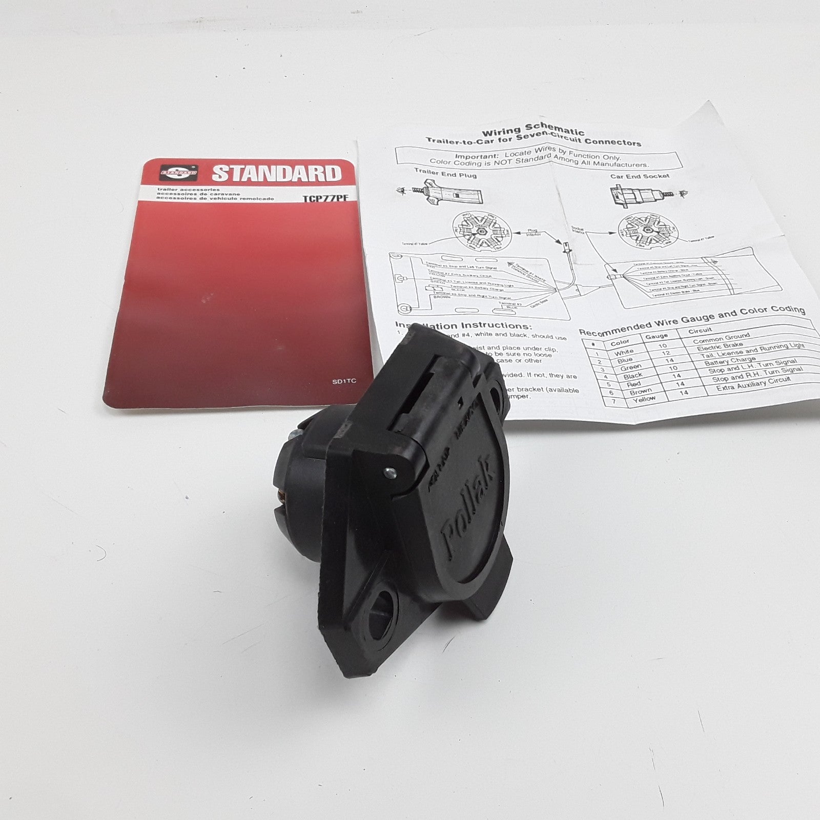 7 Pin Wire Trailer Plug Light Connector Female Standard Ignition TCP77PF