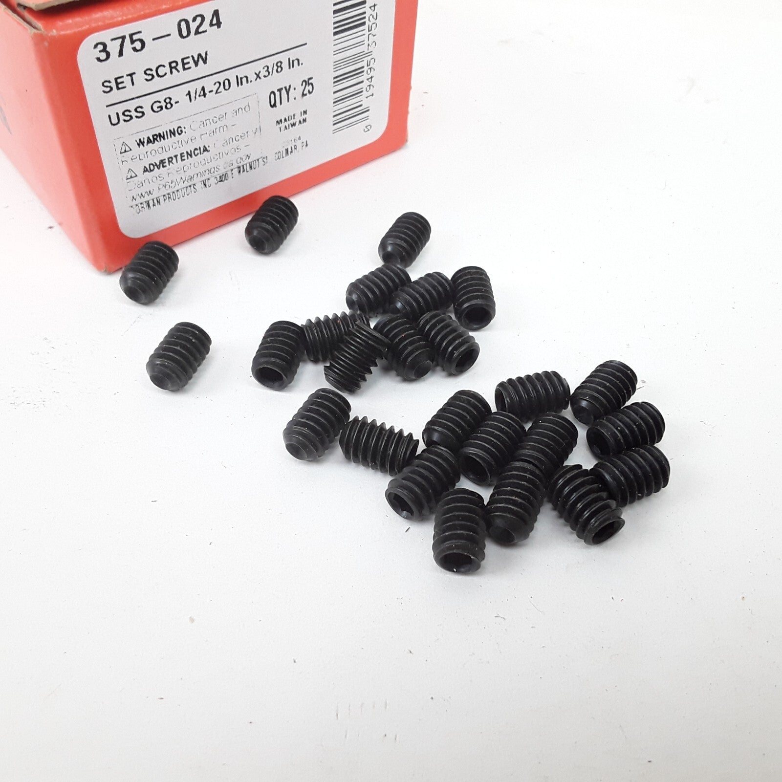 Multi-Purpose Car Truck Steel Black Set Screw-Grade 8- 1/4-20 In. x 3/8 In
