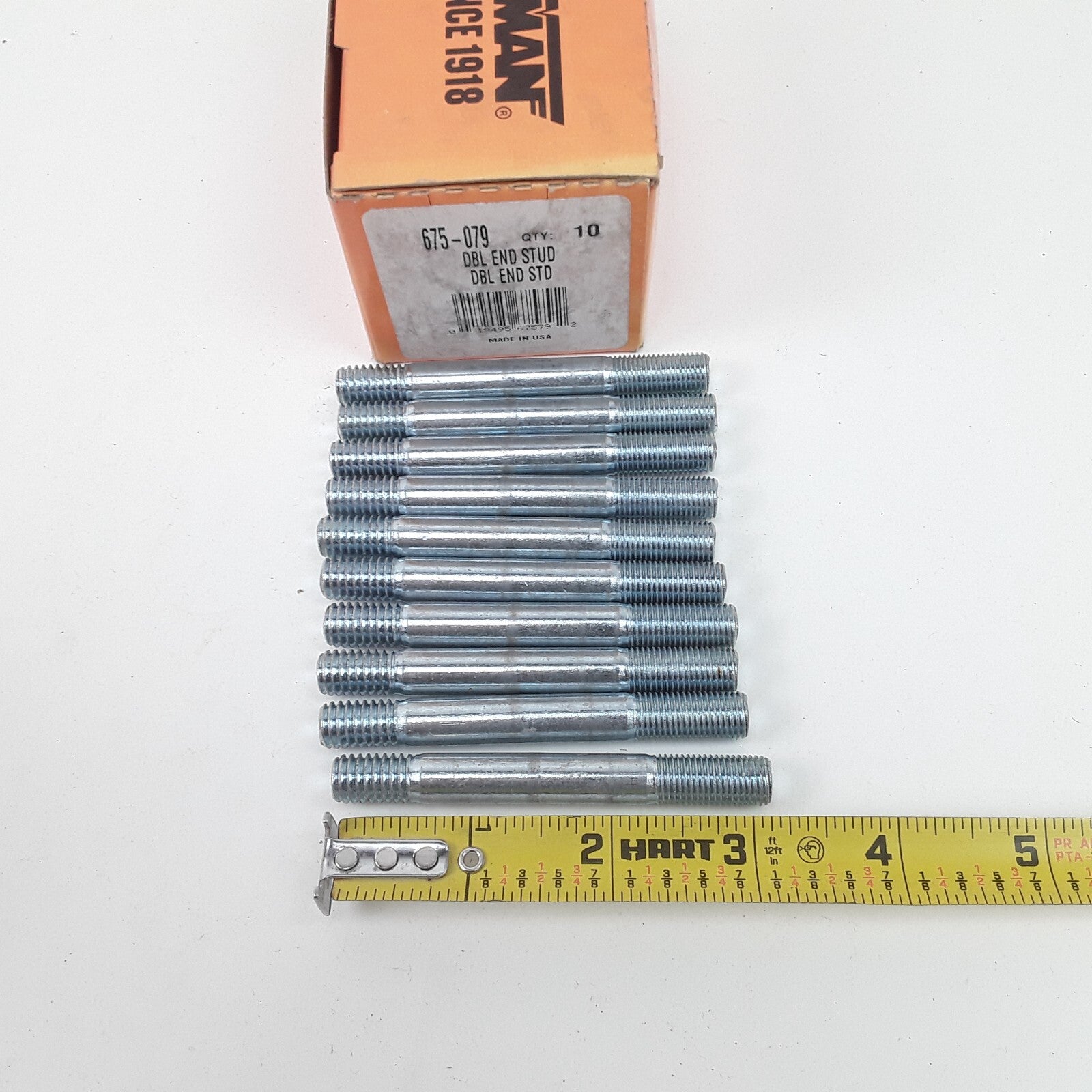 Car Truck Double Ended Stud - 3/8-16 x 5/8 In. and 3/8-24 x 7/8 In Pack of 10