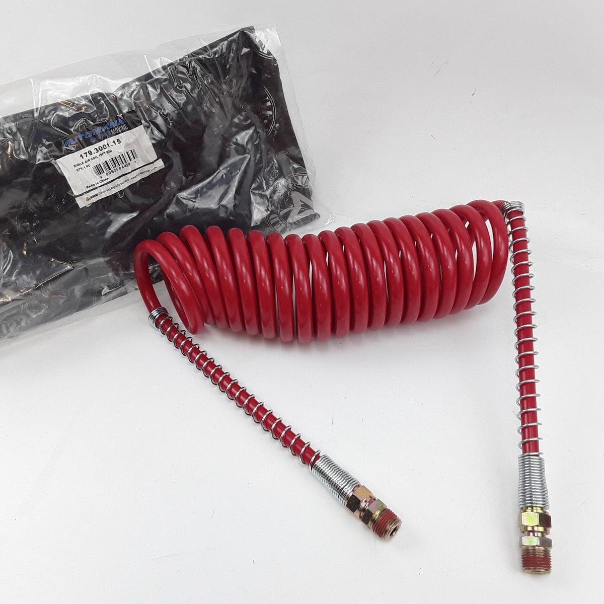 Automann 179.3001.15 Trailer Air Brake Emergency Coupling Hose 15 ft Nylon Hose