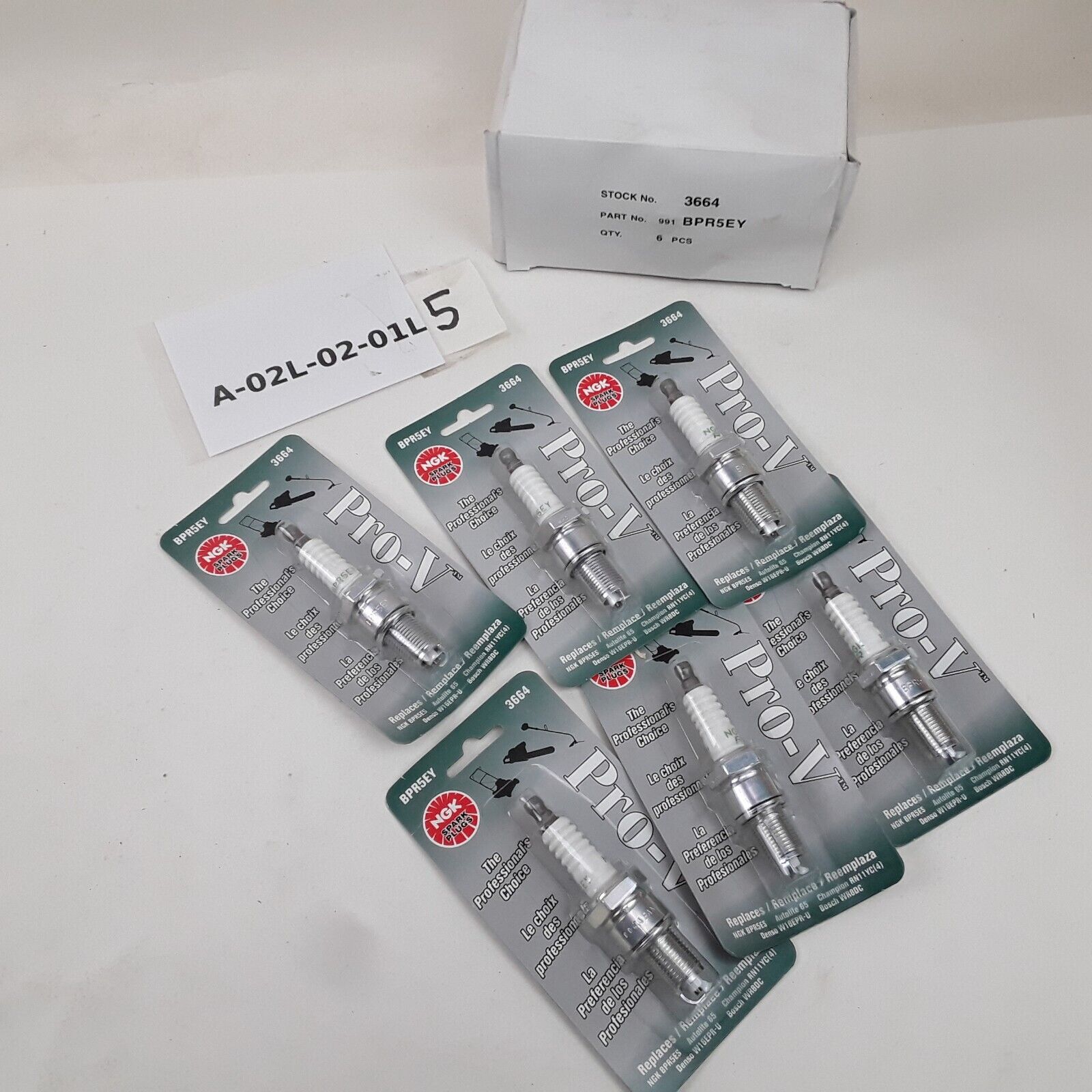 Set of 6 NGK 3664 BPR5EY PRO-V Spark Plug Replace # RN11YC4 WR8DC BPR5ES