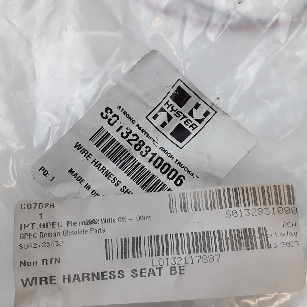 Hyster 931410087 Seat Wire Wiring Harness W/ Glow Plug Relay 12V DC 40 Amp