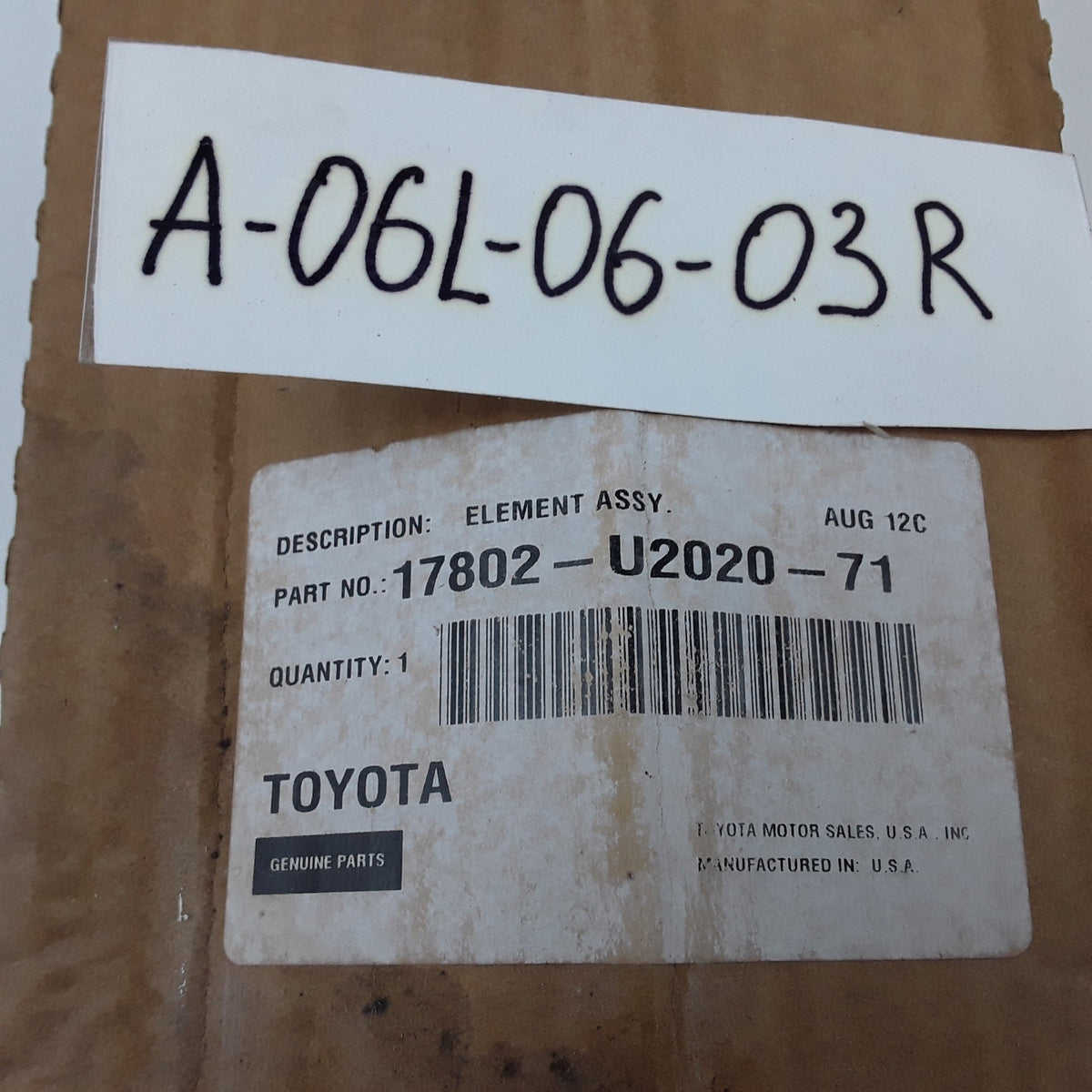 Toyota 17802-U2020-71 Forklift Air Filter For Heavy Duty Car & Trucks
