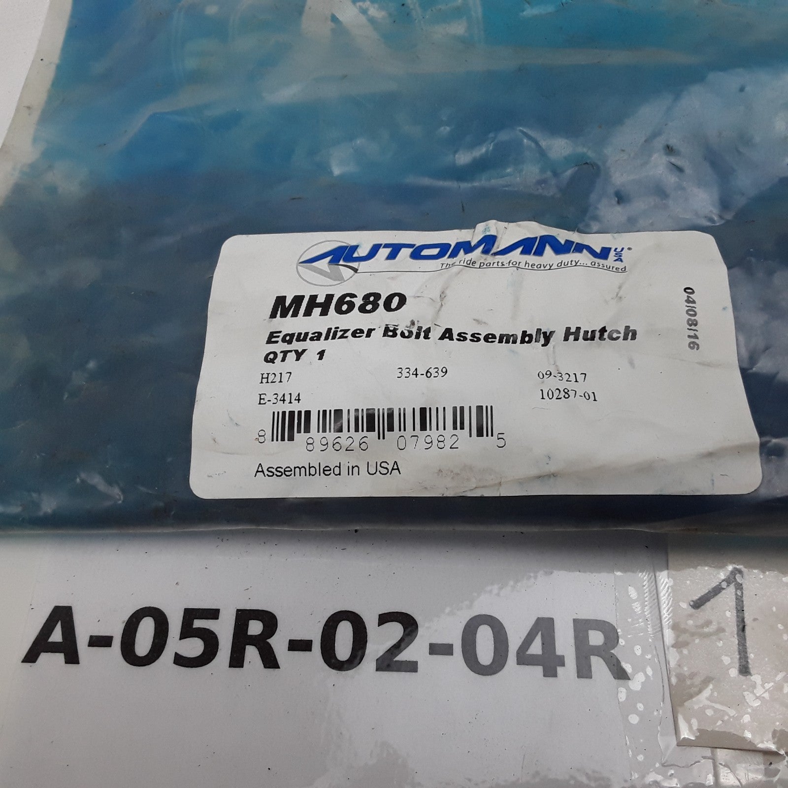 Automann MH680 Equalizer Bolt Kits Assembly For Hutchens H7600 H7700
