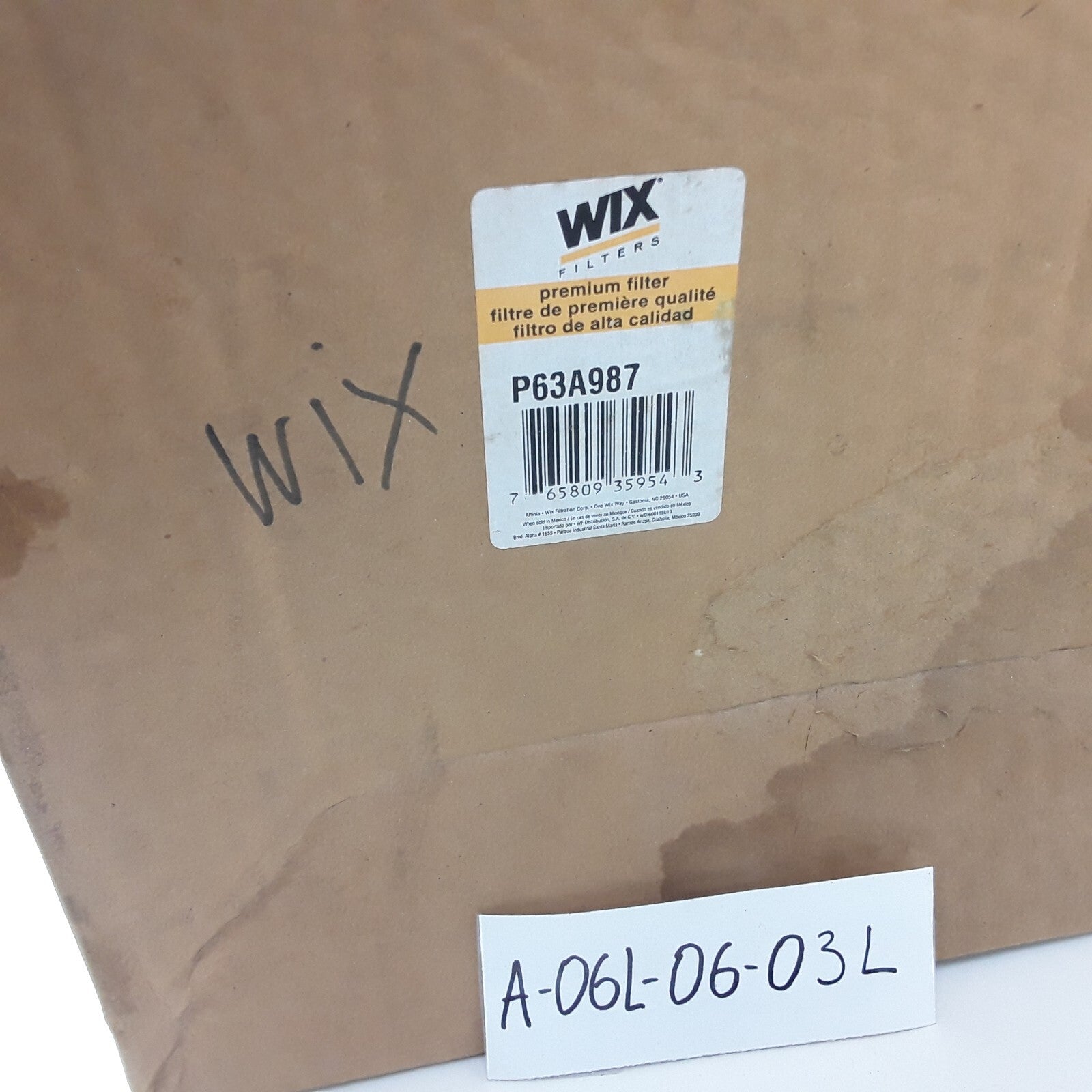 WIX P63A987 Hydraulics Engine Oil Separator Cartridge Silver
