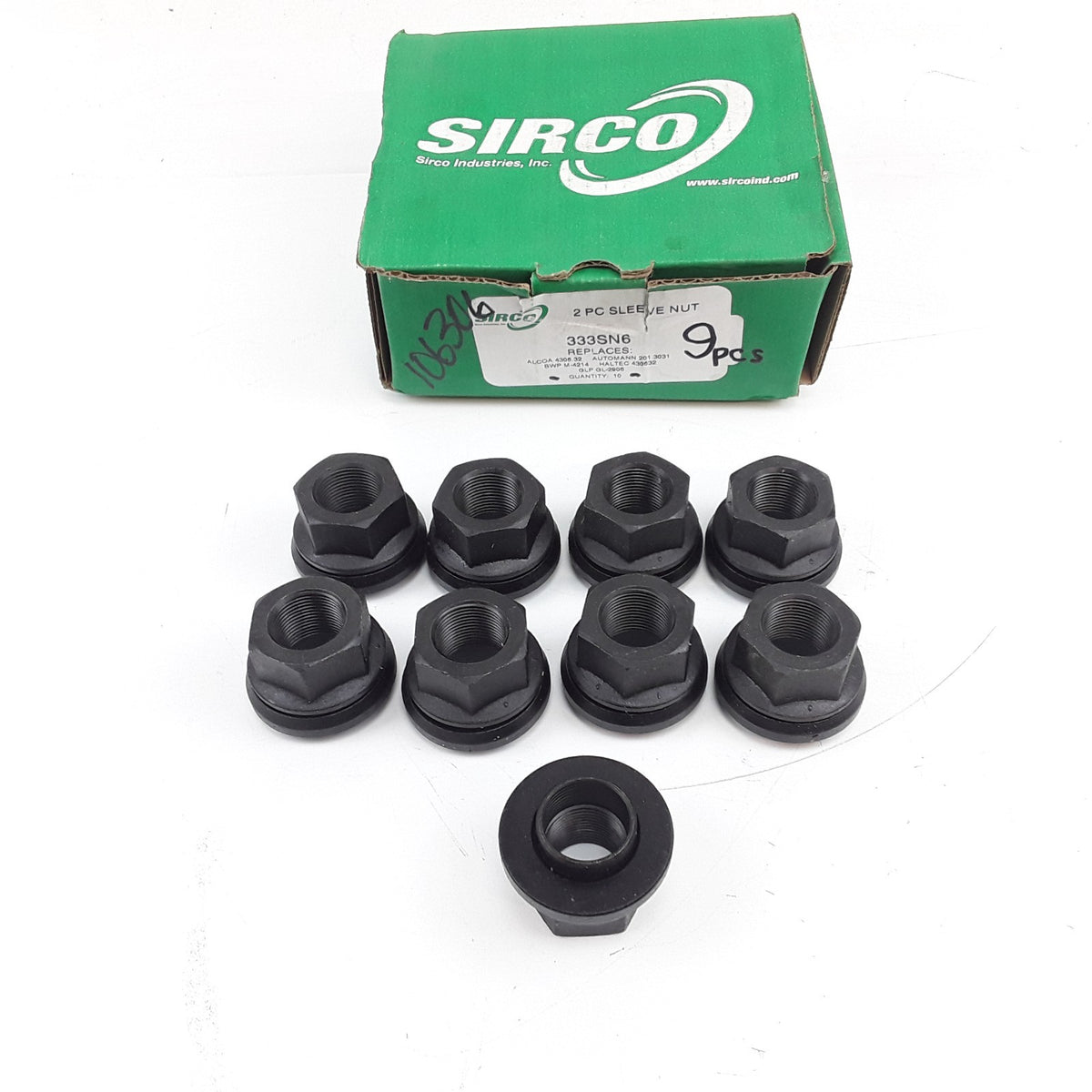 SIRCO 333SN6 Nut M22-1.5 x 6mm 9-Pieces Sleeve Nut p/n 333SN6 430632 M-4214