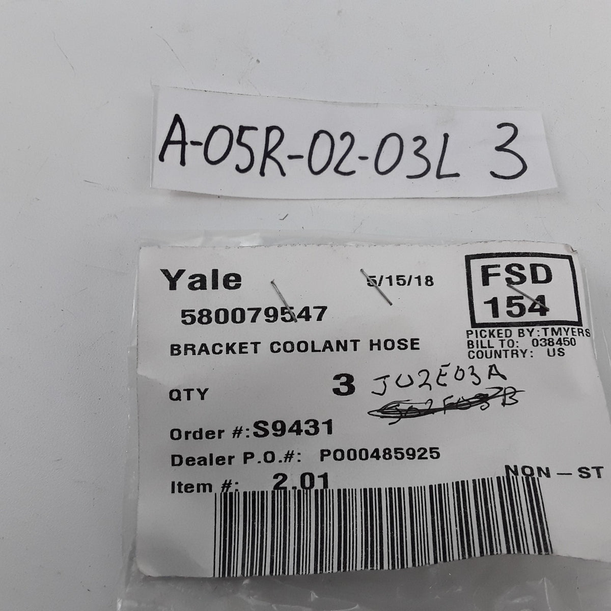 Coolant Hose Bracket Retainer By Yale Forklift Parts 580079547
