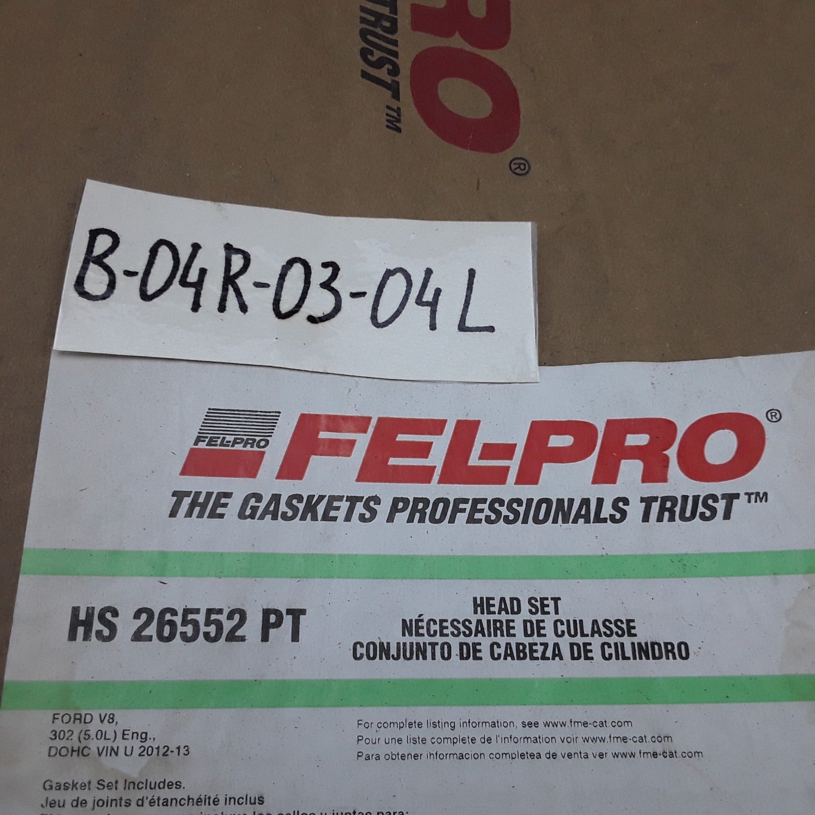 Fel-Pro HS 26552 PT Engine Cylinder Head Gasket Set Fits Ford Mustang 2012-2013