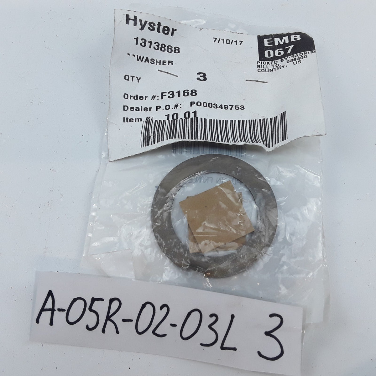 Hyster 1313868 Thrust Washer Assembly Replaces 3814495X, 835050, 9HS424, A148231