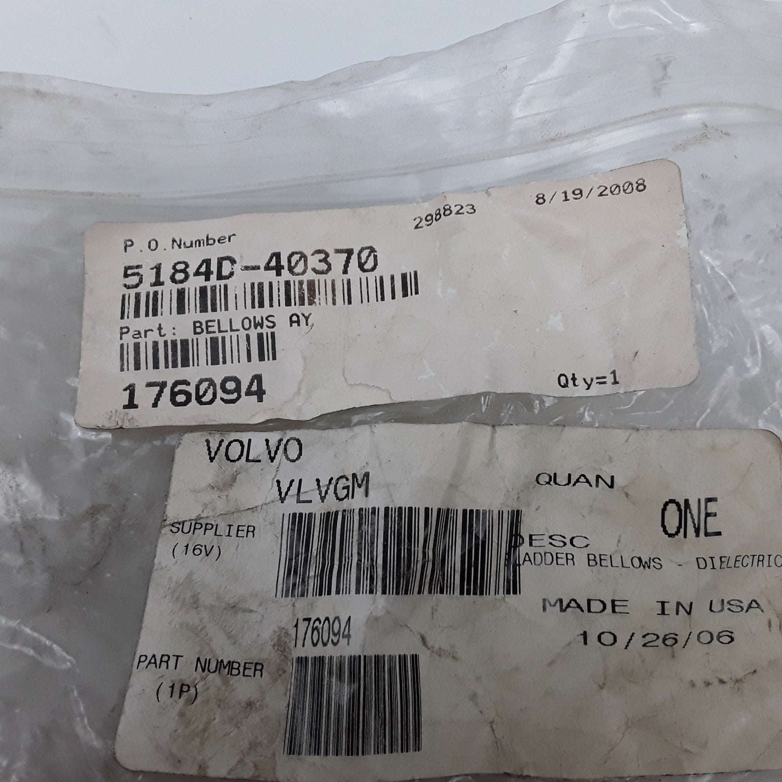 Volvo 176094 Bladder Bellows Dielectric AY Assembly For Volvo Trucks