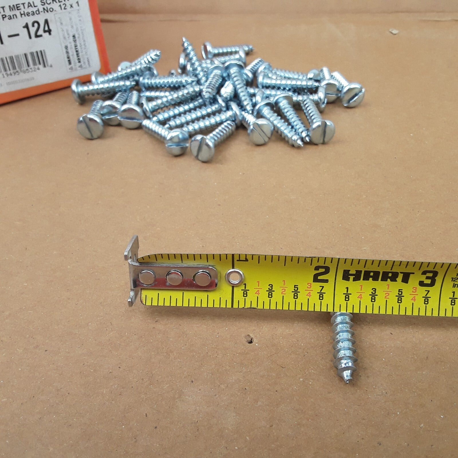 Multi-Purpose Sheet Metal Chrome Screw-Slotted Pan Head-No. 12 x 1 In Pack of 39