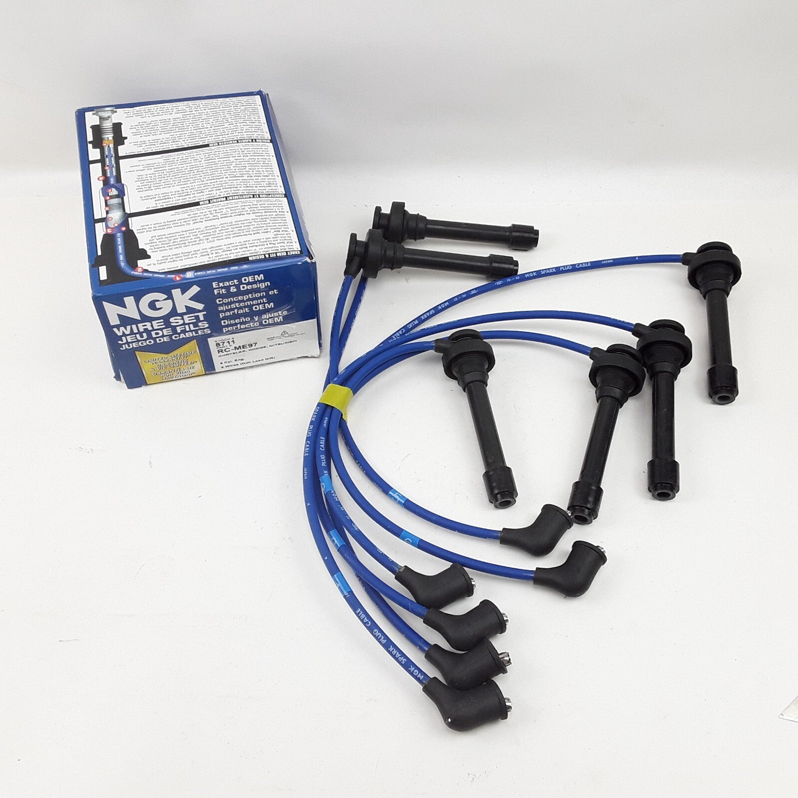 NGK 8711 Spark Plug Wire Set Fits Chrysler Dodge Mitsubishi 1995 1996 1997-2005