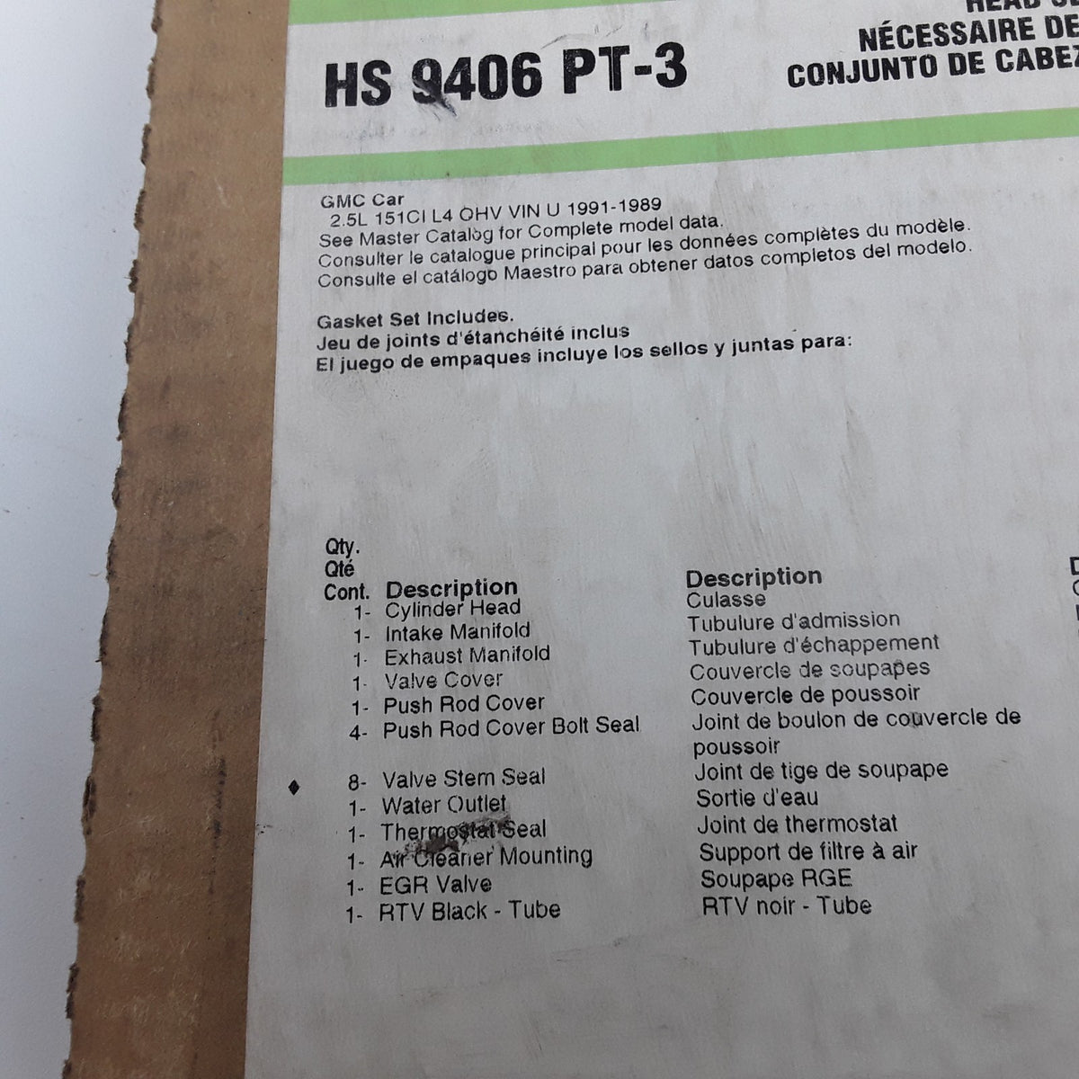 FEL-PRO HS 9406 PT-3 Head Gasket Set For Pontiac Oldsmobile Buick 1989 1990 1991