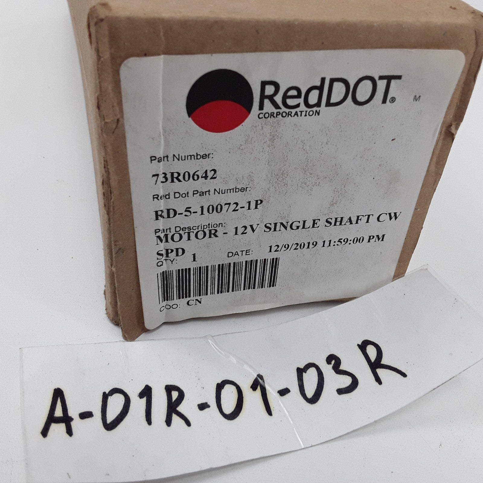 Red Dot 73R0642 Single Shaft Vented CW Blower Motor Assembly 12V Heavy Duty
