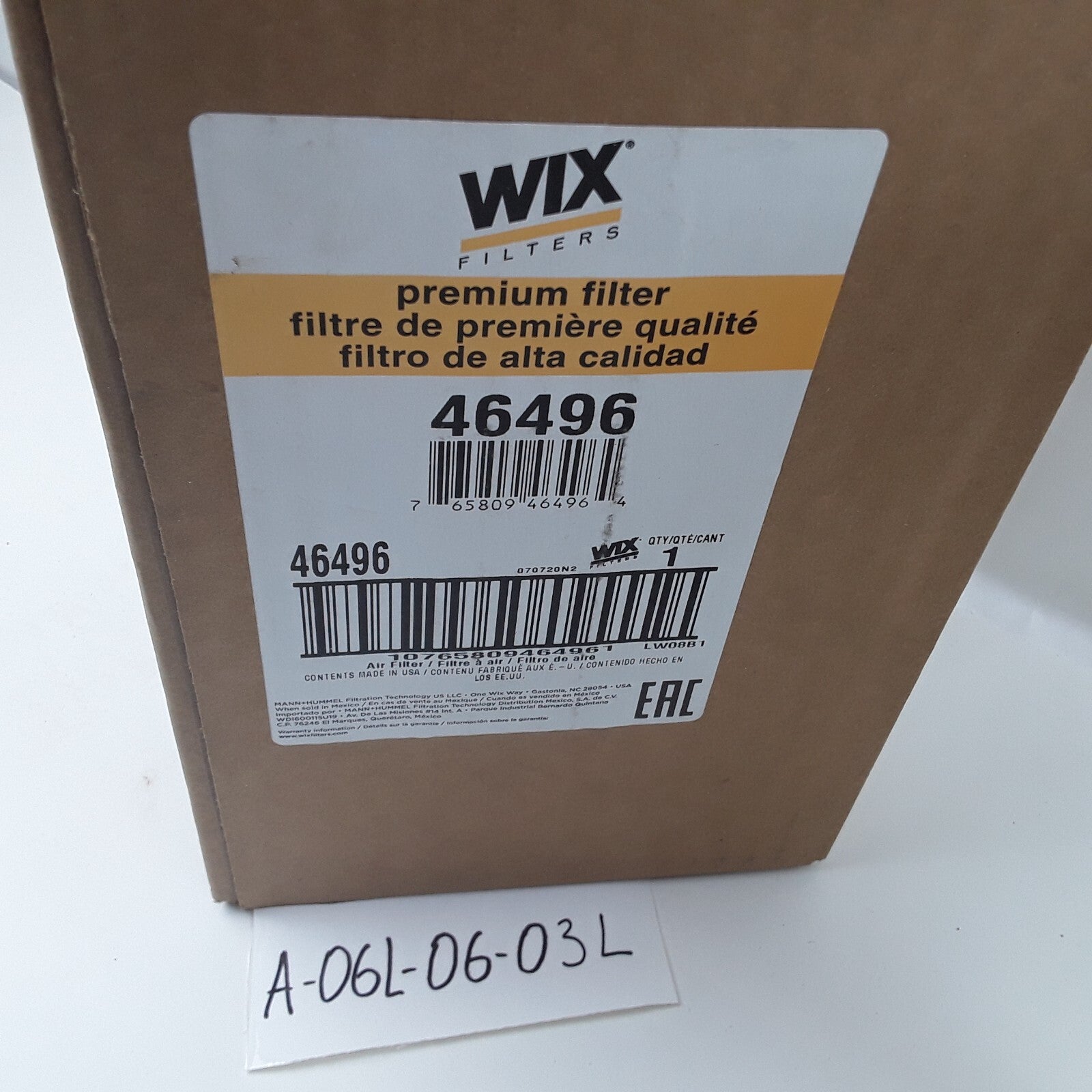 Wix 46496 - High Performance Premium-Quality Heavy Duty Engine Air Filter