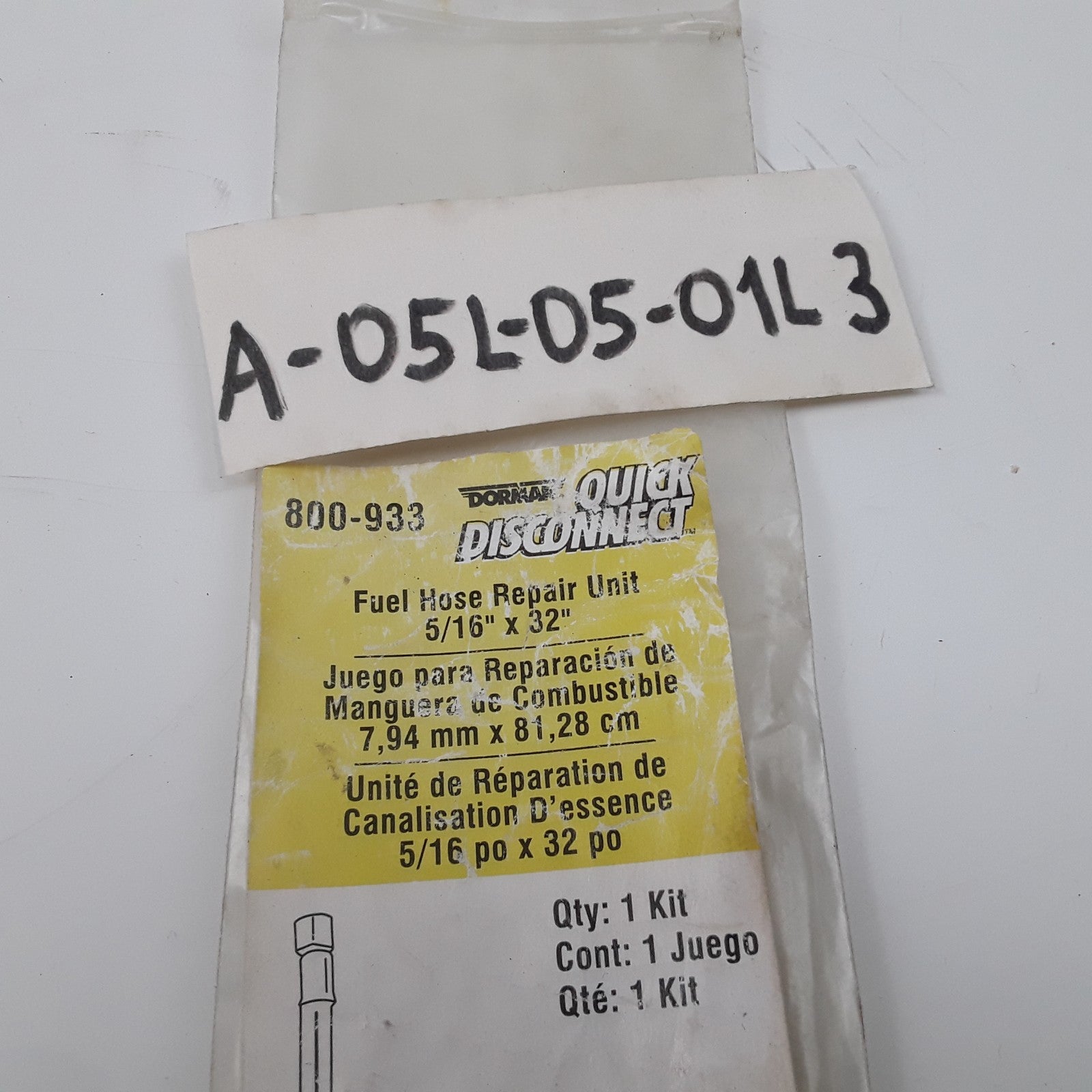Fuel Hose Repair Line. 5/16in Steel Line X 32 In, 8in. Flex Rubber W/14mm Fit