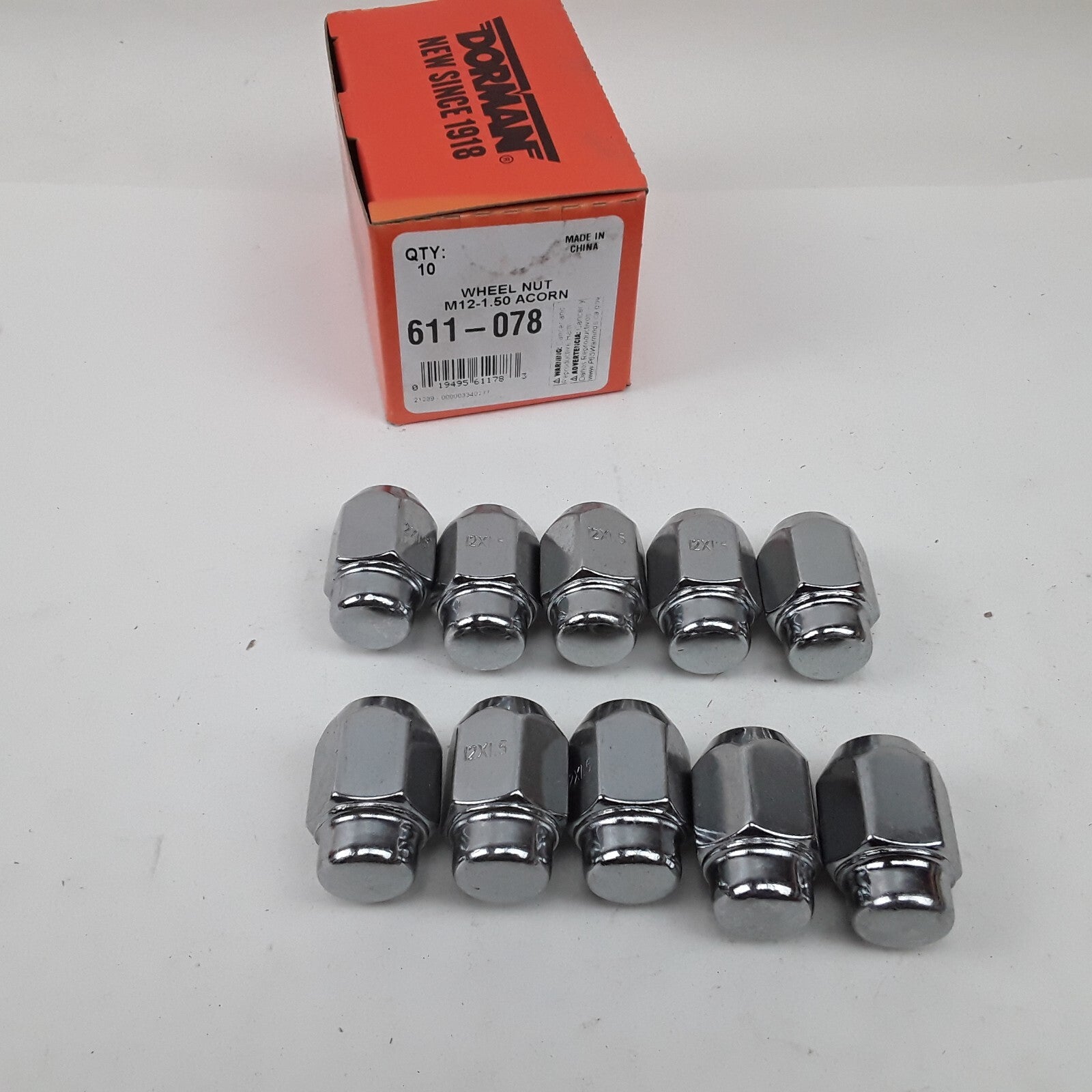 Wheel Nut M12-1.50 Acorn 21mm Hex 33.5mm Length Fits Dodge Mazda Toyota Plymouth