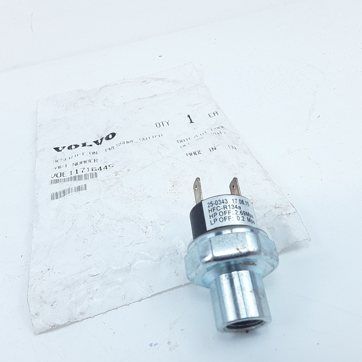 Pressure Switch Fits Volvo L20F, L25F, L28F, L30B, L30G, L32B, L35B, L35G, L40B
