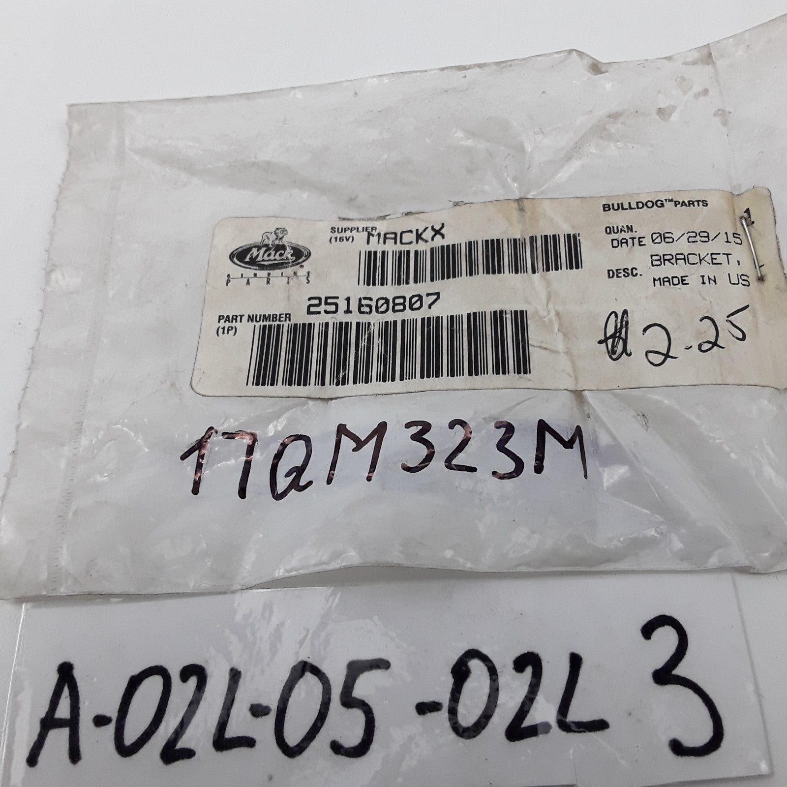 Mack 25160807 Left Hand Hood Latch Bracket Assembly For Mack CH CL CV Models