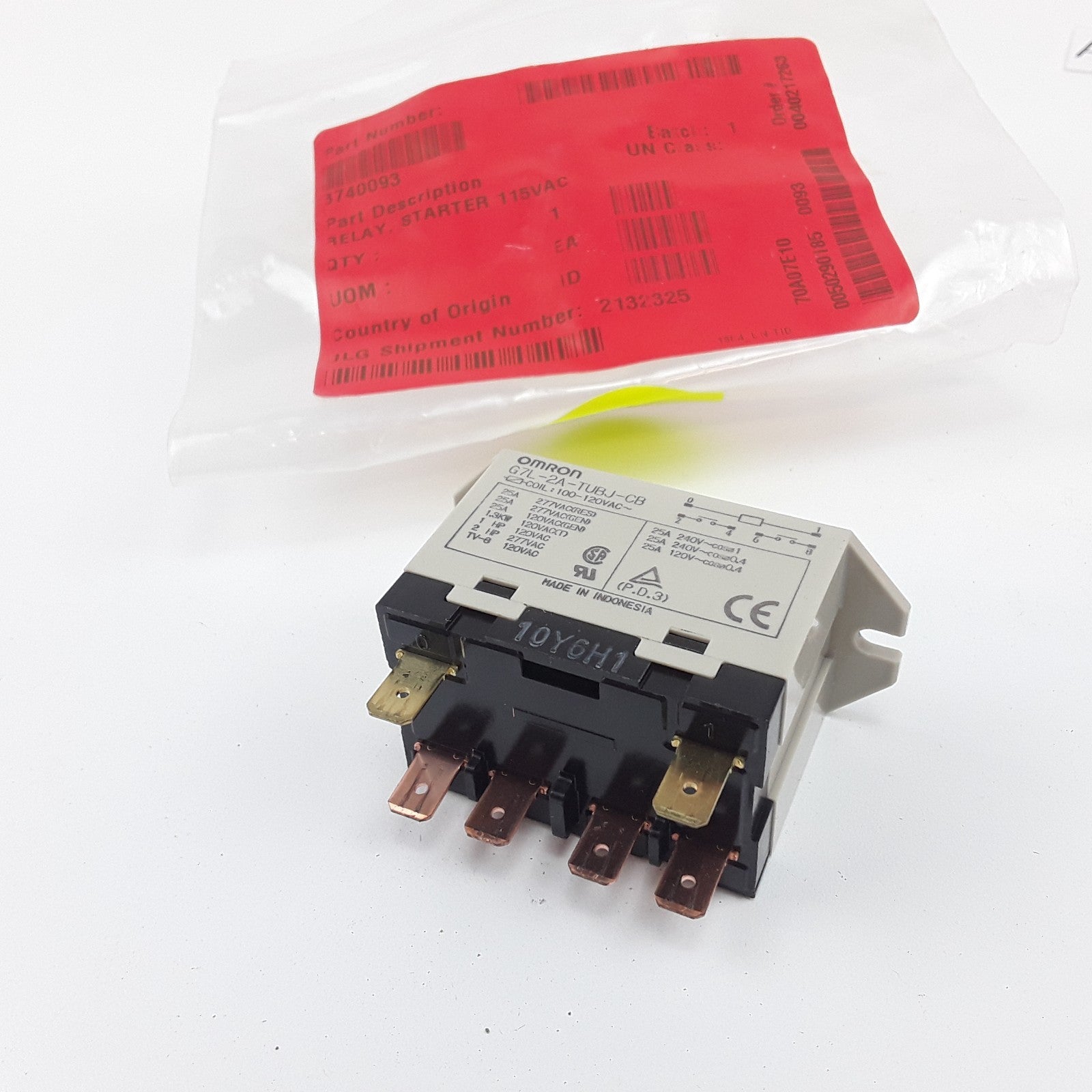 Omron 8740093 Power Relay Starter Switch 115 VAC For HVAC & Refrigeration