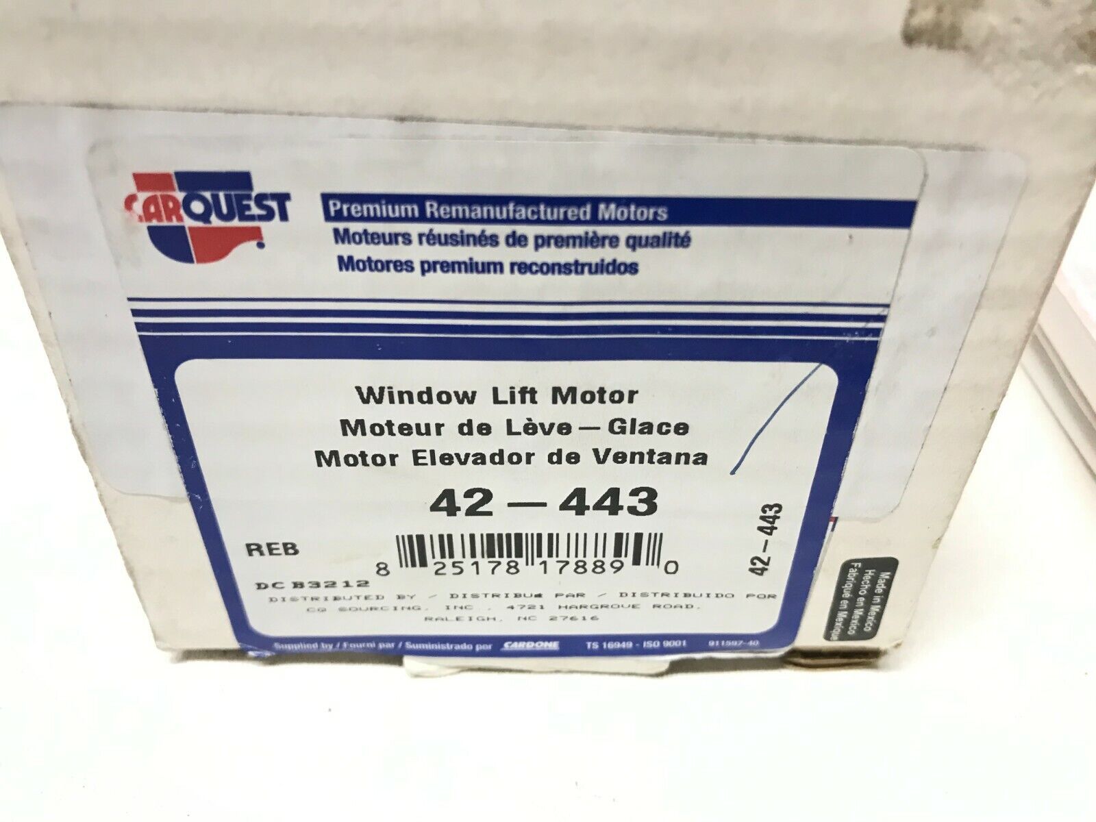 Power Window Motor-Lift Motor Front Right CARQUEST 42-443 Reman Stratus Cirrus S - HotCarParts