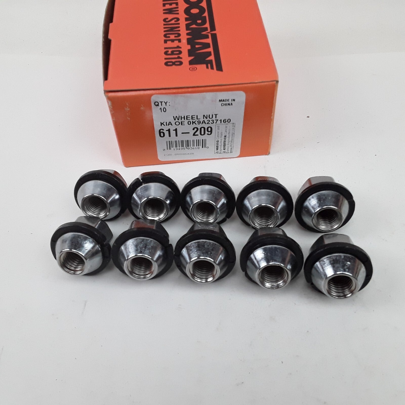 Set 10 Wheel Nut M12-1.50 Acorn - 21mm Hex, 30.25mm Fits Kia Magentis Optima Rio