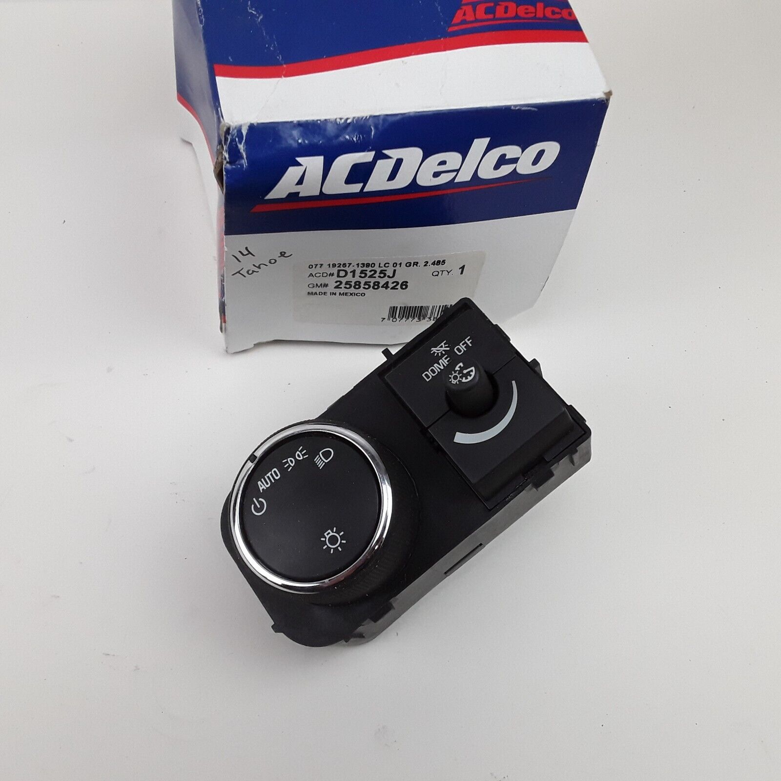 ACDelco D1525J Ebony Headlamp Instrument Panel Dimmer and Dome Lamp Switch