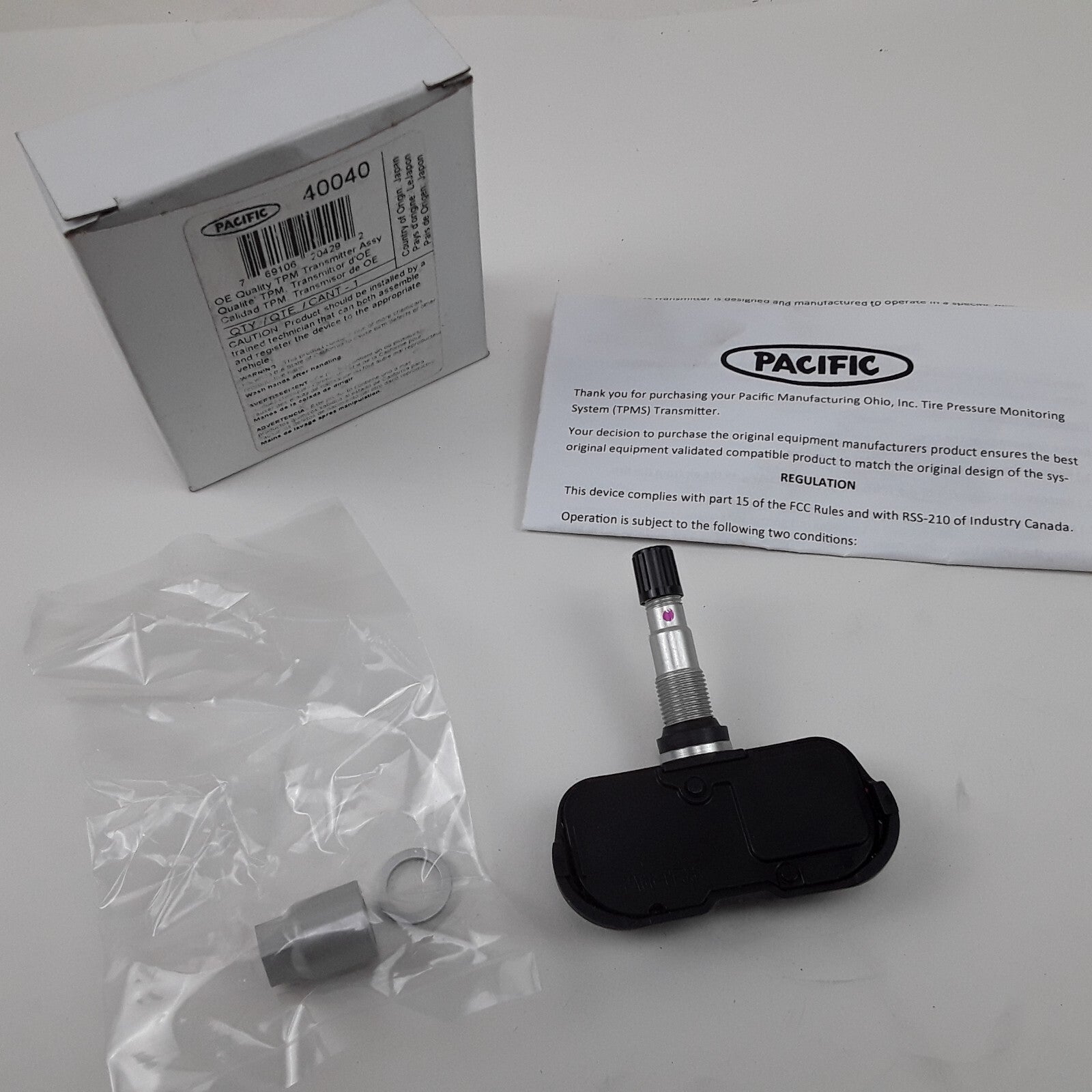 Pacific 40040 - TPM Tire Pressure Monitoring System Transmitter Assembly