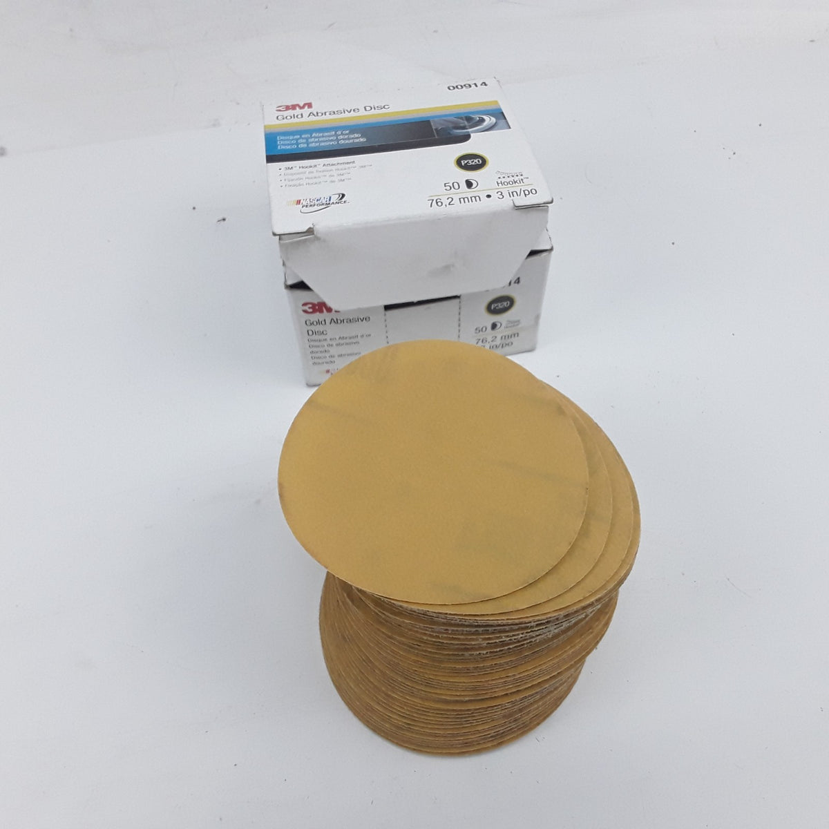 3M 00914 Hookit Gold Abrasive Disc P320 3 in 72,5mm 50 Discs Per Carton