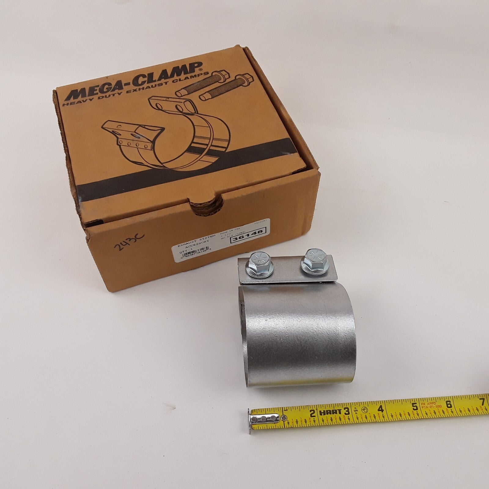 Mega-Clamp Car Truck Universal Fit Premium Exhaust Clamp Steel Width 3.000 in