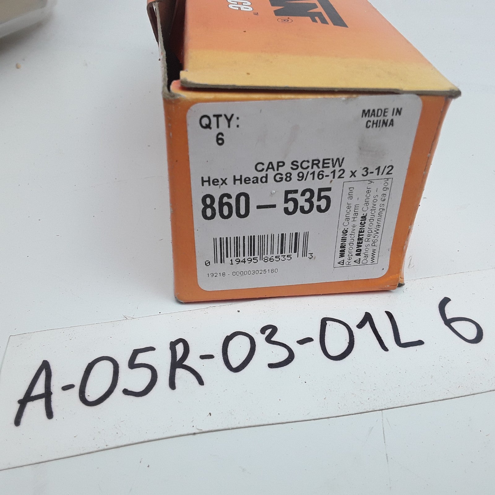Dorman 860-535 Cap Screw-Hex Steel Head-Grade 8- 9/16-12 x 3-1/2 in Set of 6