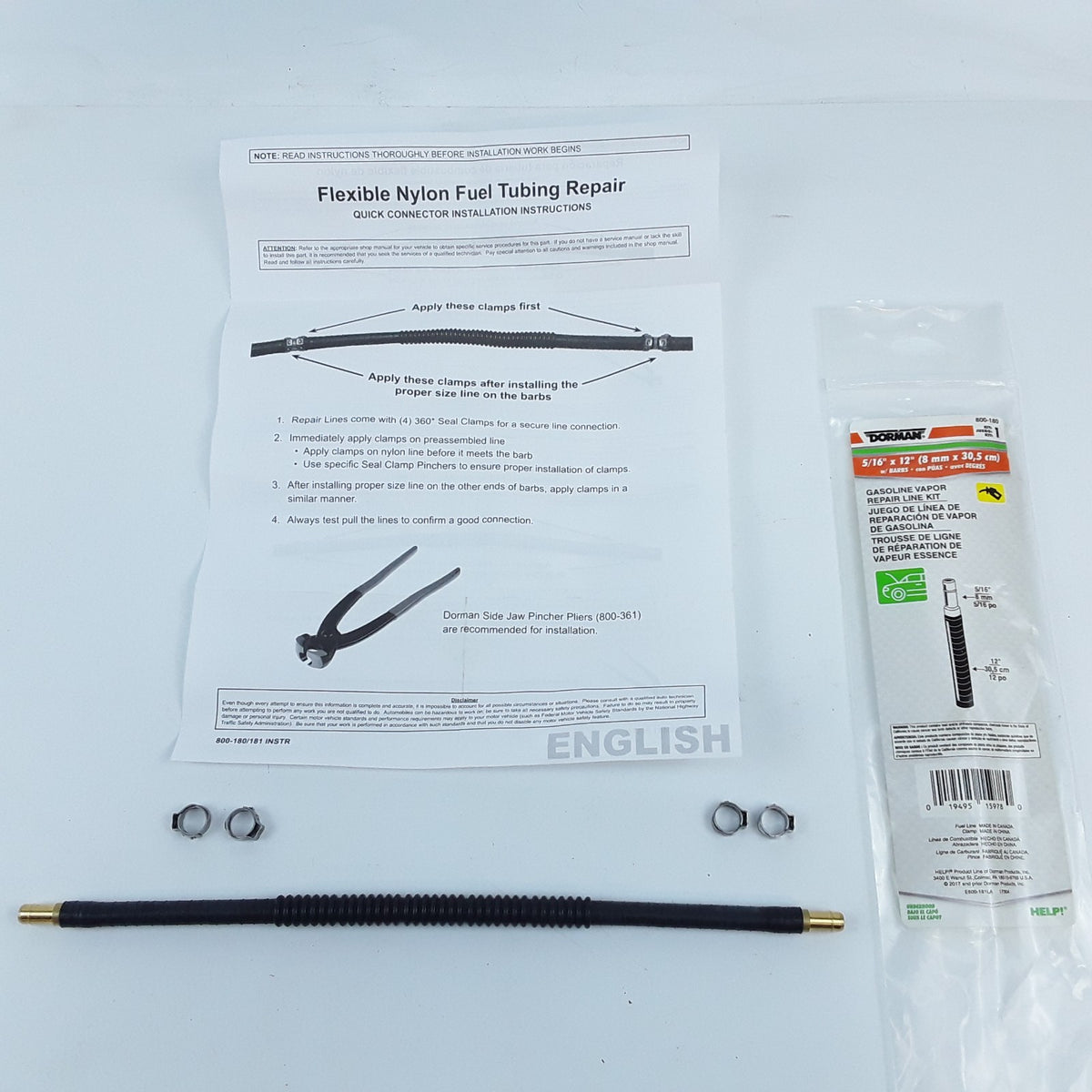 Dorman 800-180 Gasoline Vapor Repair Line Kit 5/16" x 12"