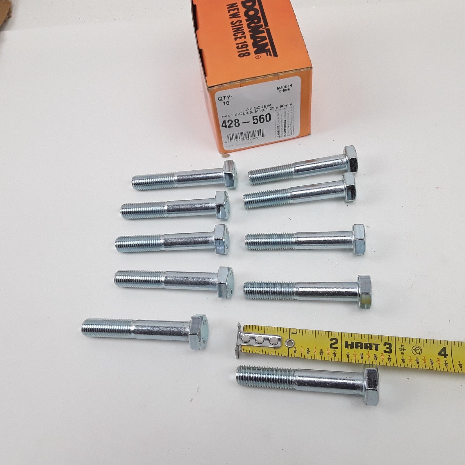 Multi-Purpose Bolt Cap Screw-Hex Head-Class 8.8- M10-1.25 x 60mm Pack of 10