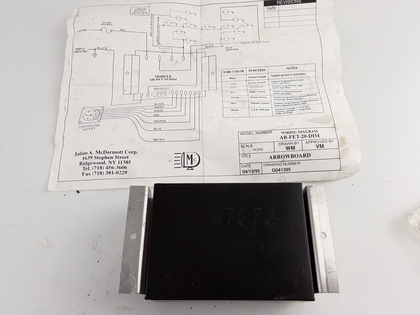 ARROW BOARD MODULE MODEL# AB-FET-20-DIM ABFET20DIM FAST FREE SHIPPING - HotCarParts