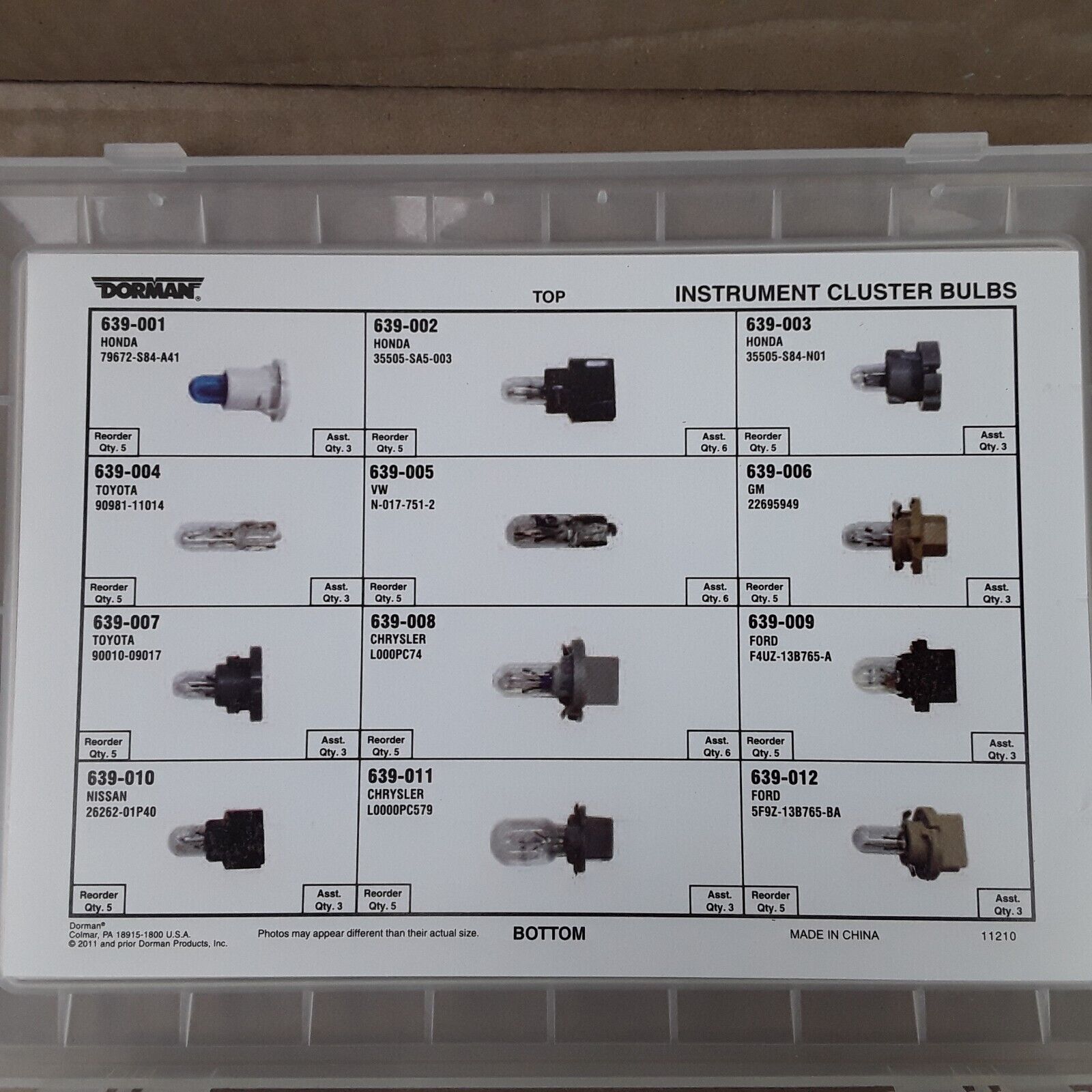 Dorman 030-401 Car Truck Multi Purpose Interior Incandescent Light Bulb Tray Kit