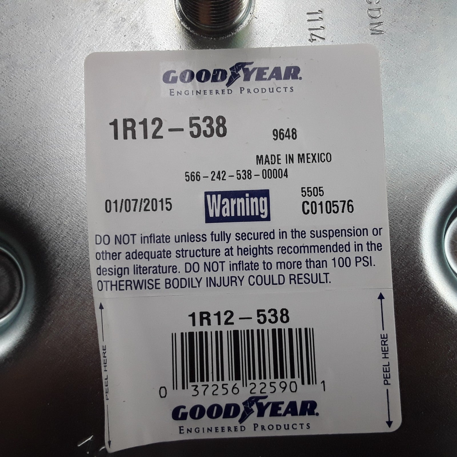Goodyear 1R12-538 Super Cushion Rolling Lobe Air Springs High Performance