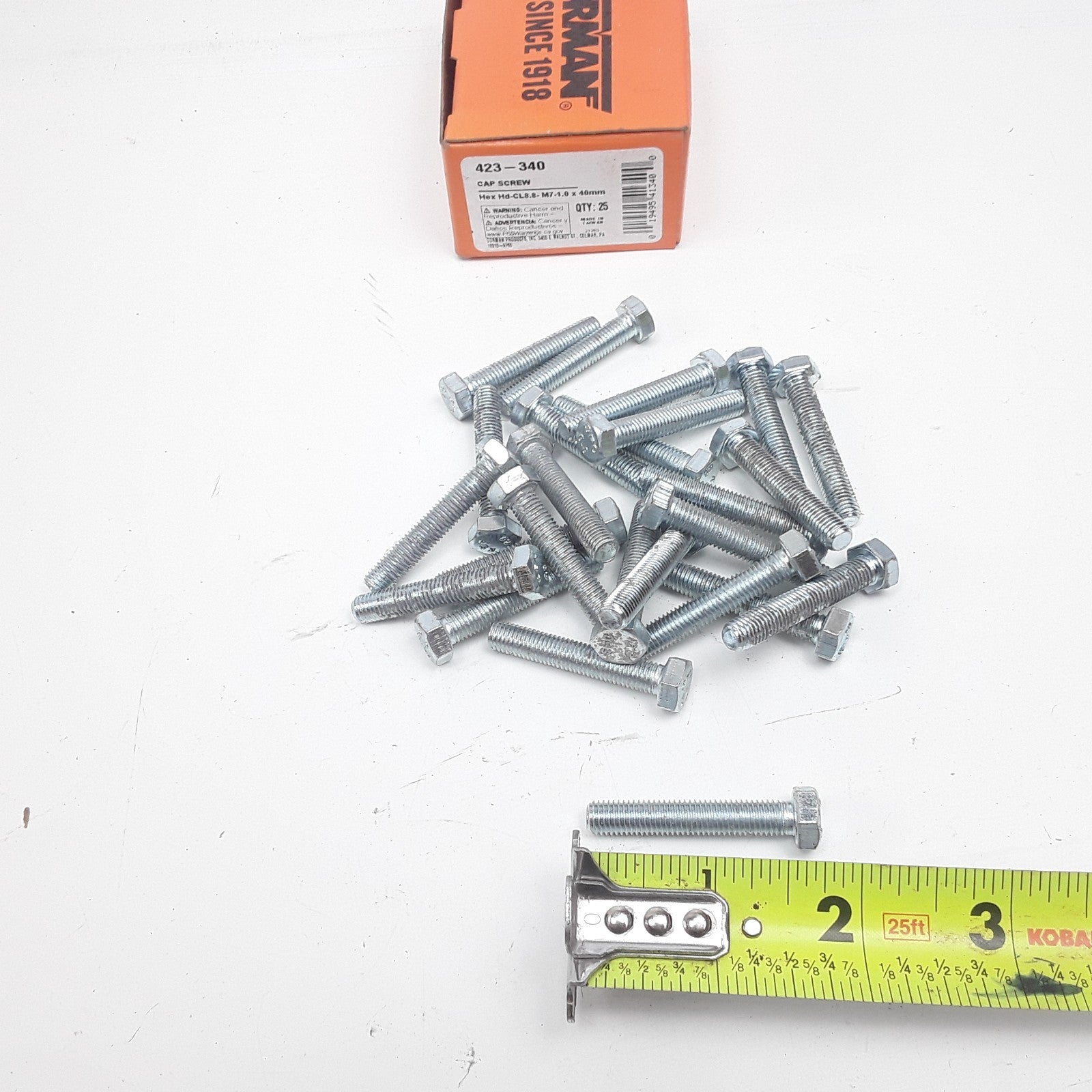 Dorman 423-340 Cap Screw-Hex Steel Head-Class 8.8- M7-1.0 x 40mm Set of 25