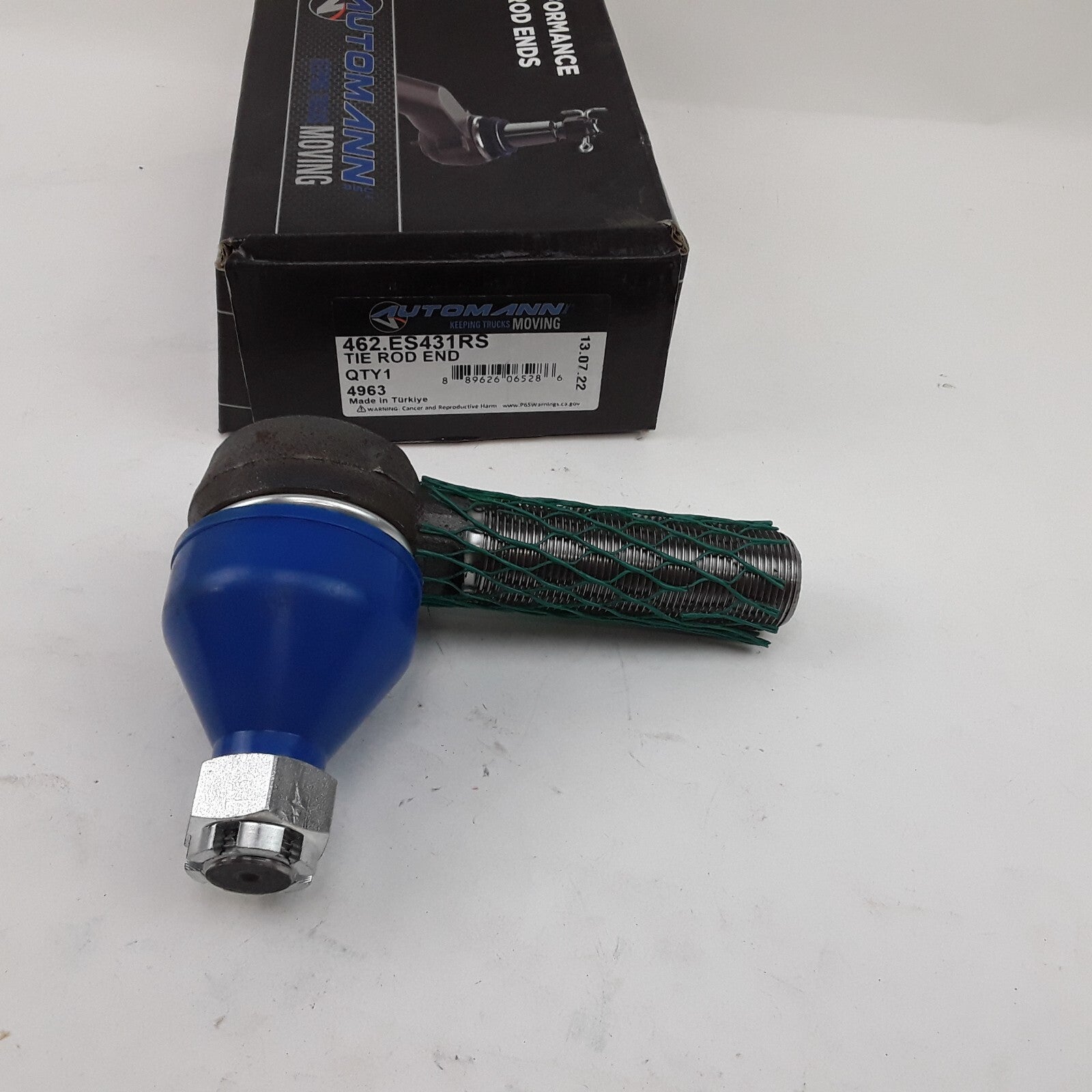 Automann 462.ES431RS Tie Rod End Assembly Black Blue Left Hand Threaded