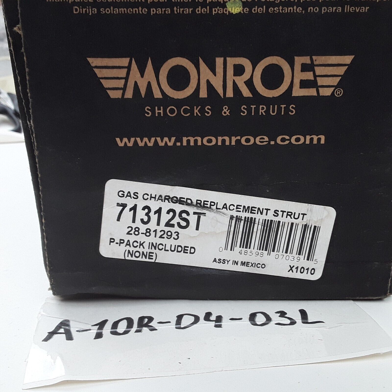 Monroe 71312 Gas Charged Replacement Strut For Renault Nissan 2000-2013