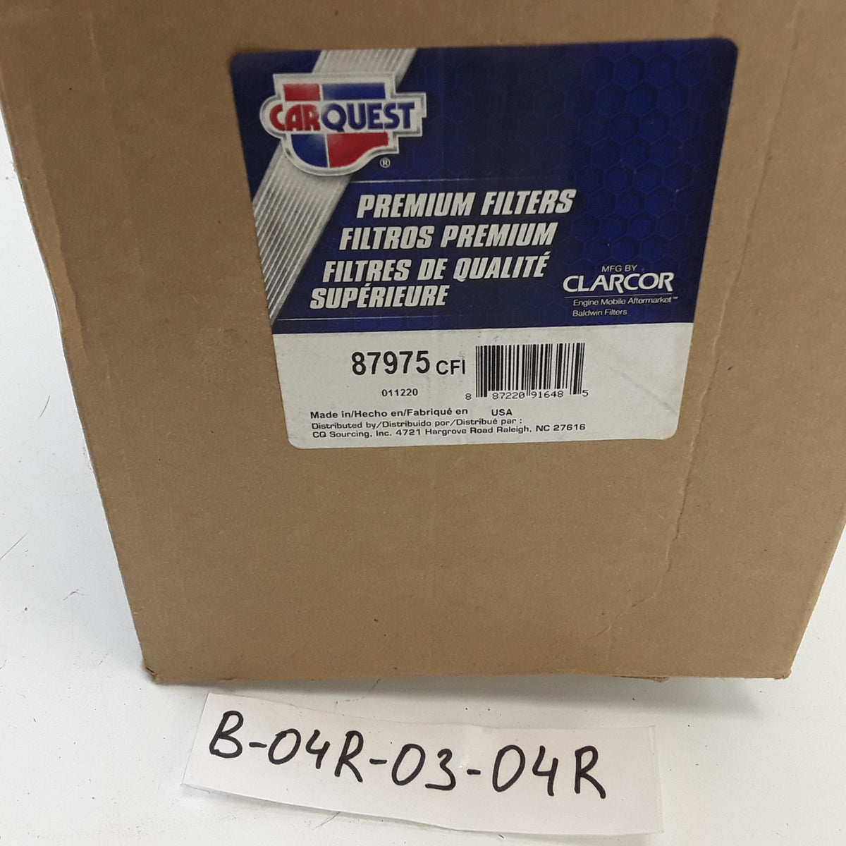 Carquest 87975 Engine Air Filter Fits Al-Chalm, Case, Hough, John Bean Equipment