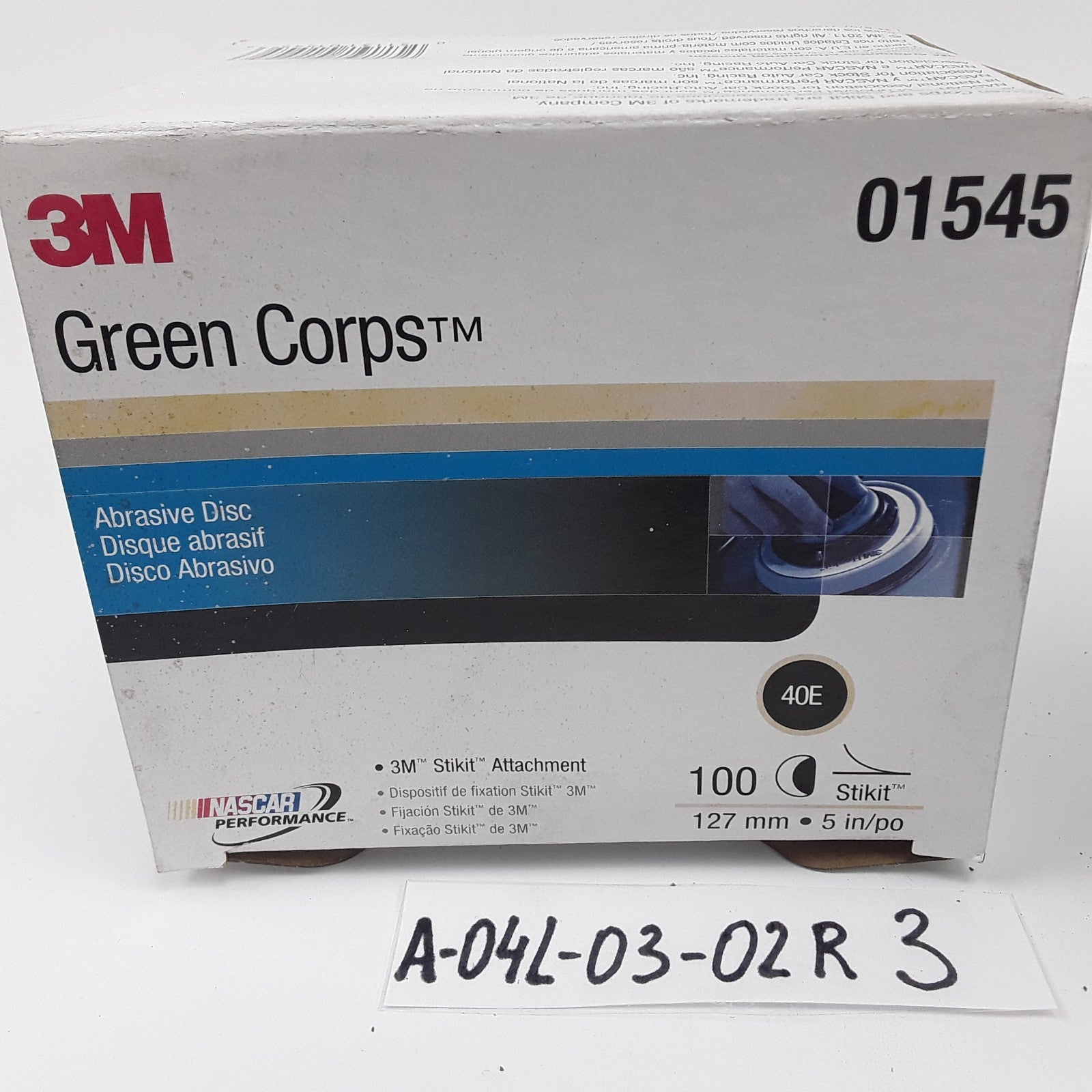 3M 01545 Green Corps Stikit Pro Abrasive Disc Heavy Duty Sz 127mm 5in Box of 100