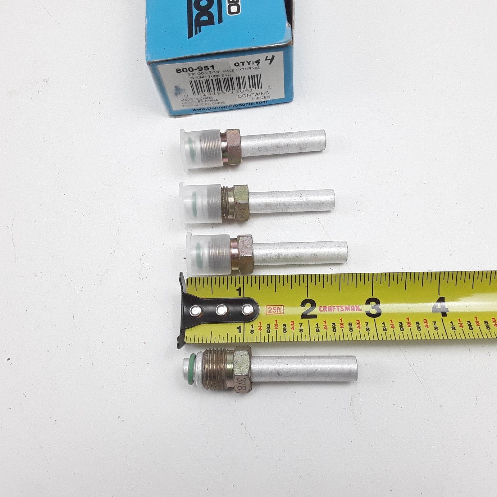 Dorman 800-951 Male External O-Ring Tube End 3/8 In OD X 2-3/4 in Set of 4