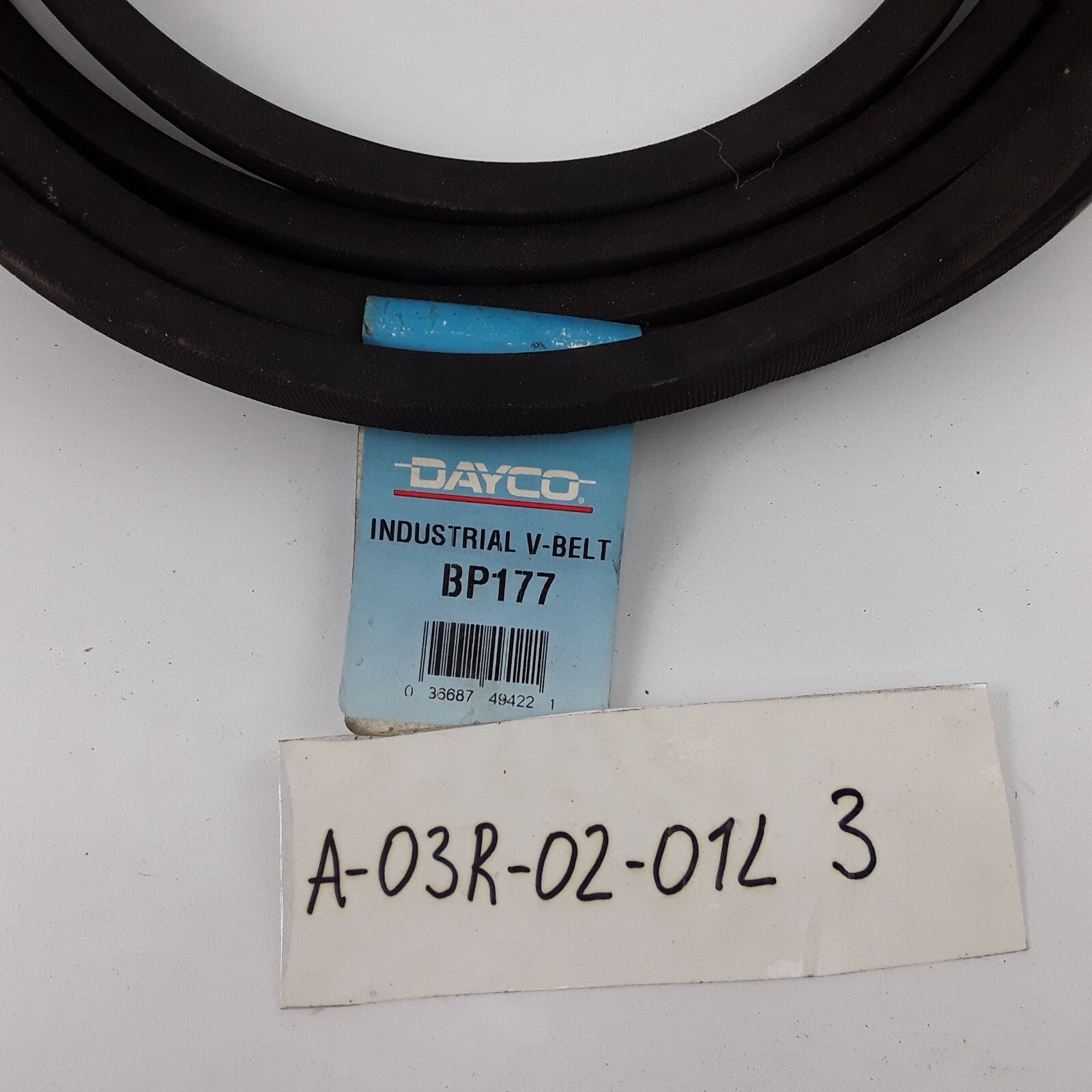 Dayco BP177 Wrapped Industrial V-Belt Black Synthetic Rubber Oil Heat Resistant