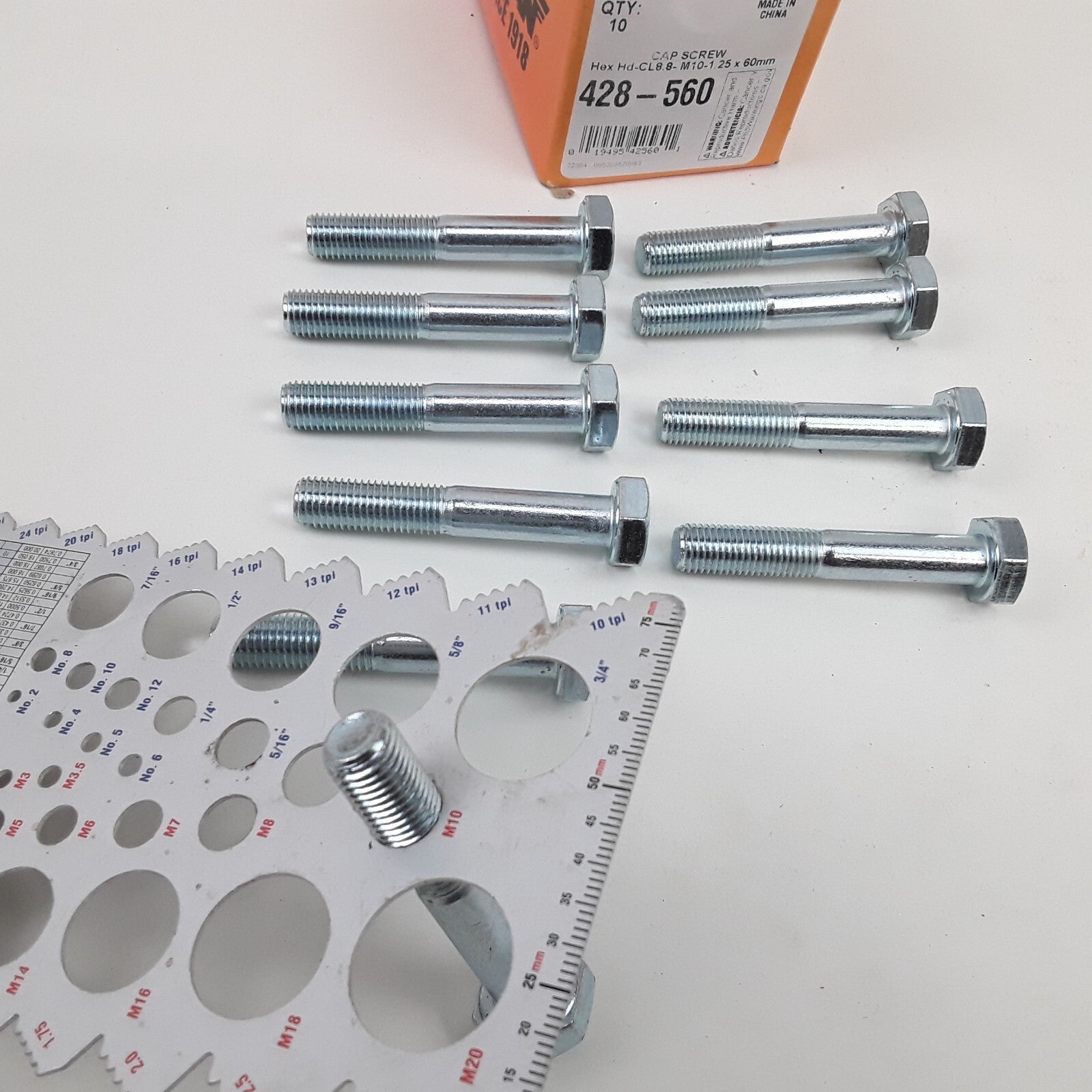Multi-Purpose Bolt Cap Screw-Hex Head-Class 8.8- M10-1.25 x 60mm Pack of 10