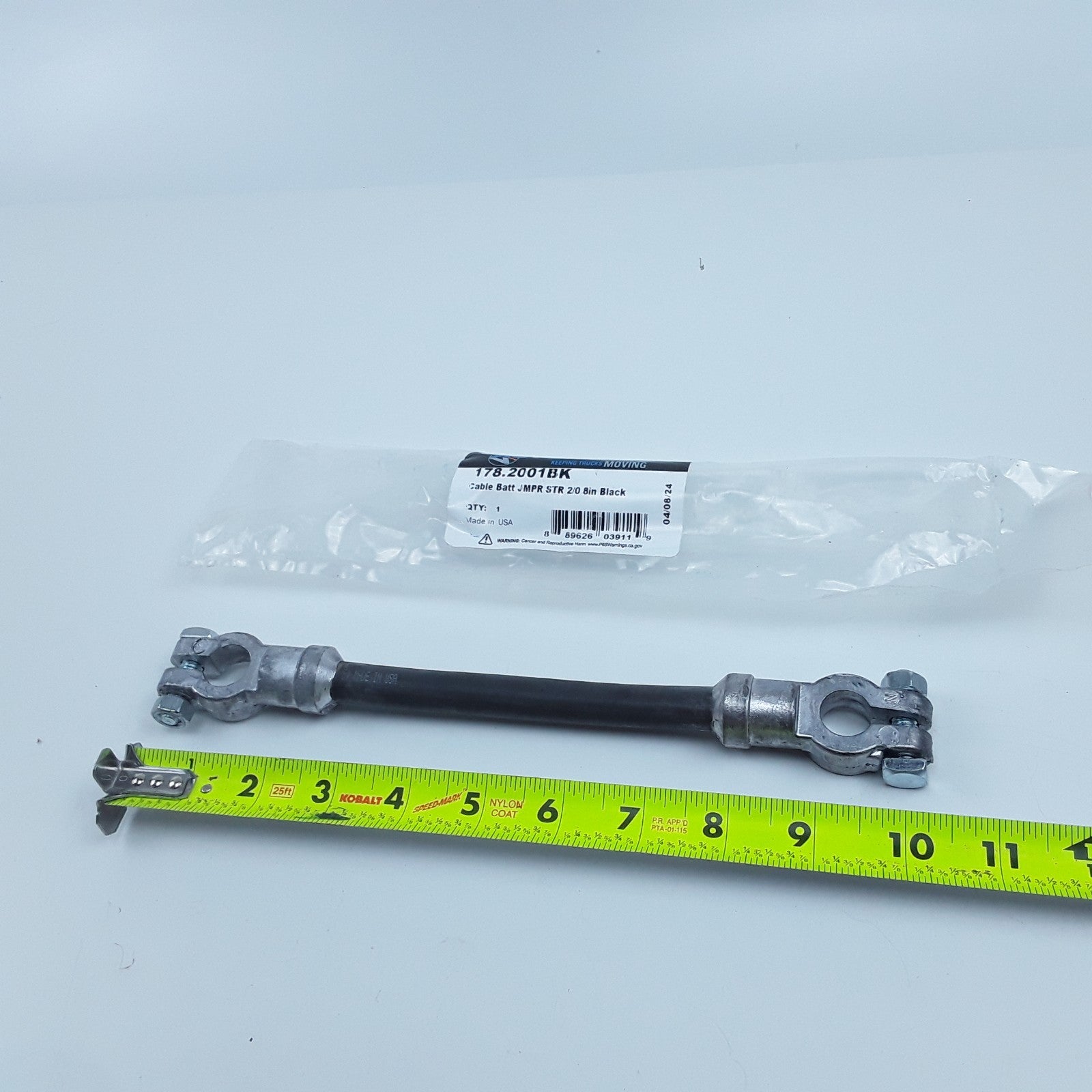 Automann 178.2001BK Cable Battery Jumper Starter 2/0 8 in Black Heavy Duty