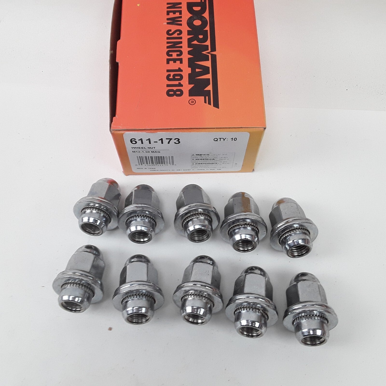 Set of 10 Wheel Nut M12-1.50 Mag - 21mm Hex, 40.5mm Length Fits Toyota 1979-1989