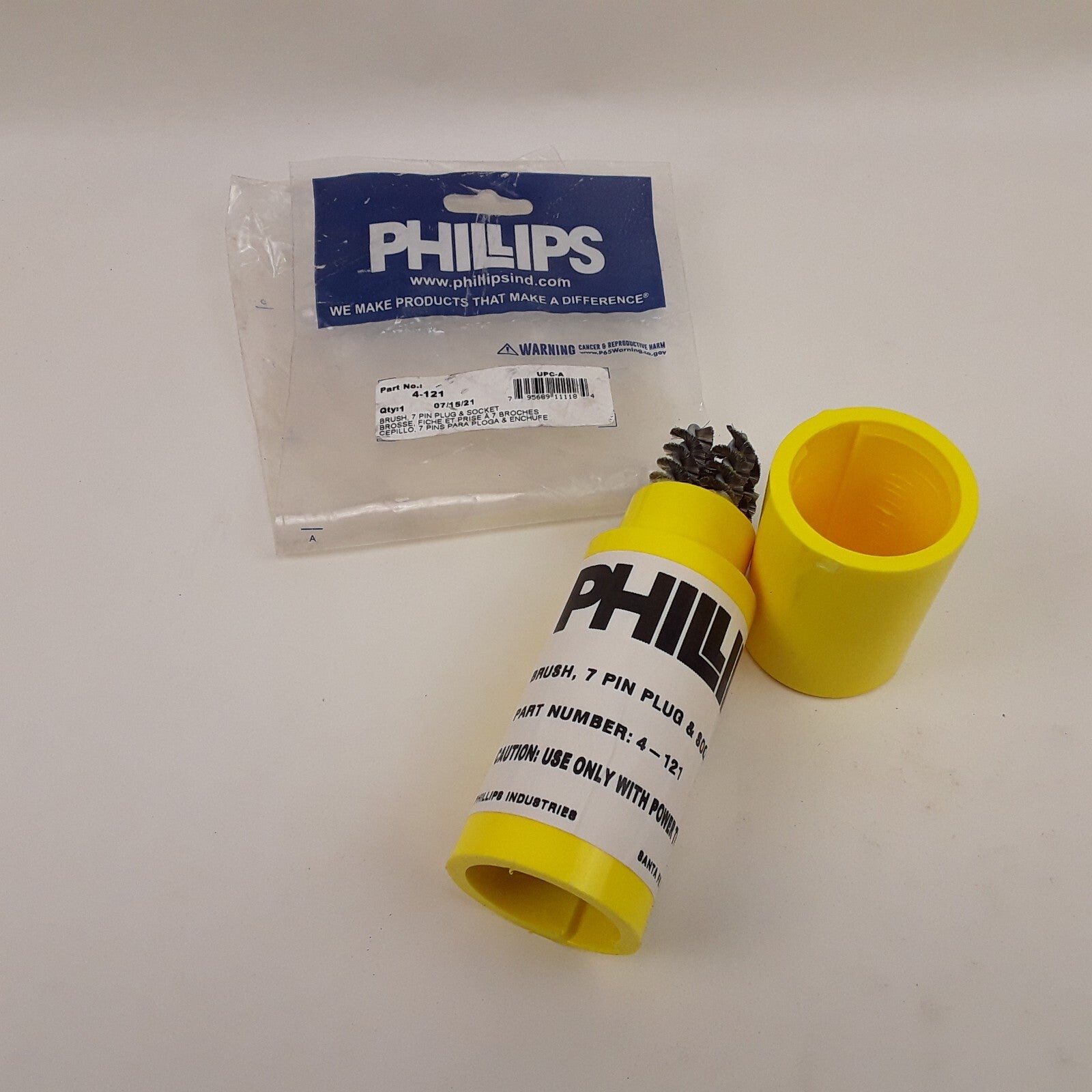 Phillips Industries 4-121 Car 7-Way Plug & Socket Brush Stainless Steel Bristles